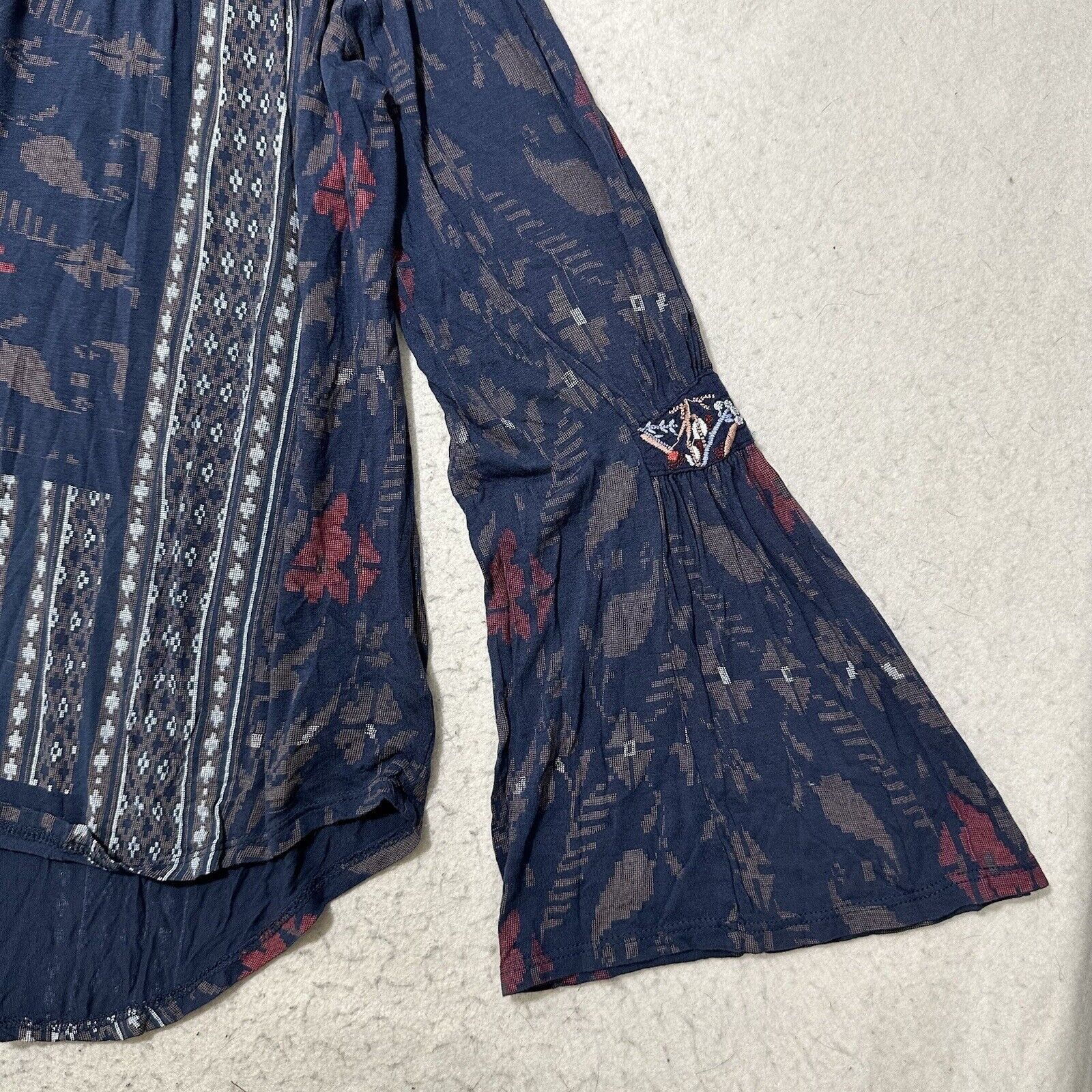 Lucky Brand Lucky Brand Medium Bell Sleeve Blouse Boho Floral Stripe Top Size M / US 6-8 / IT 42-44 - 7 Thumbnail