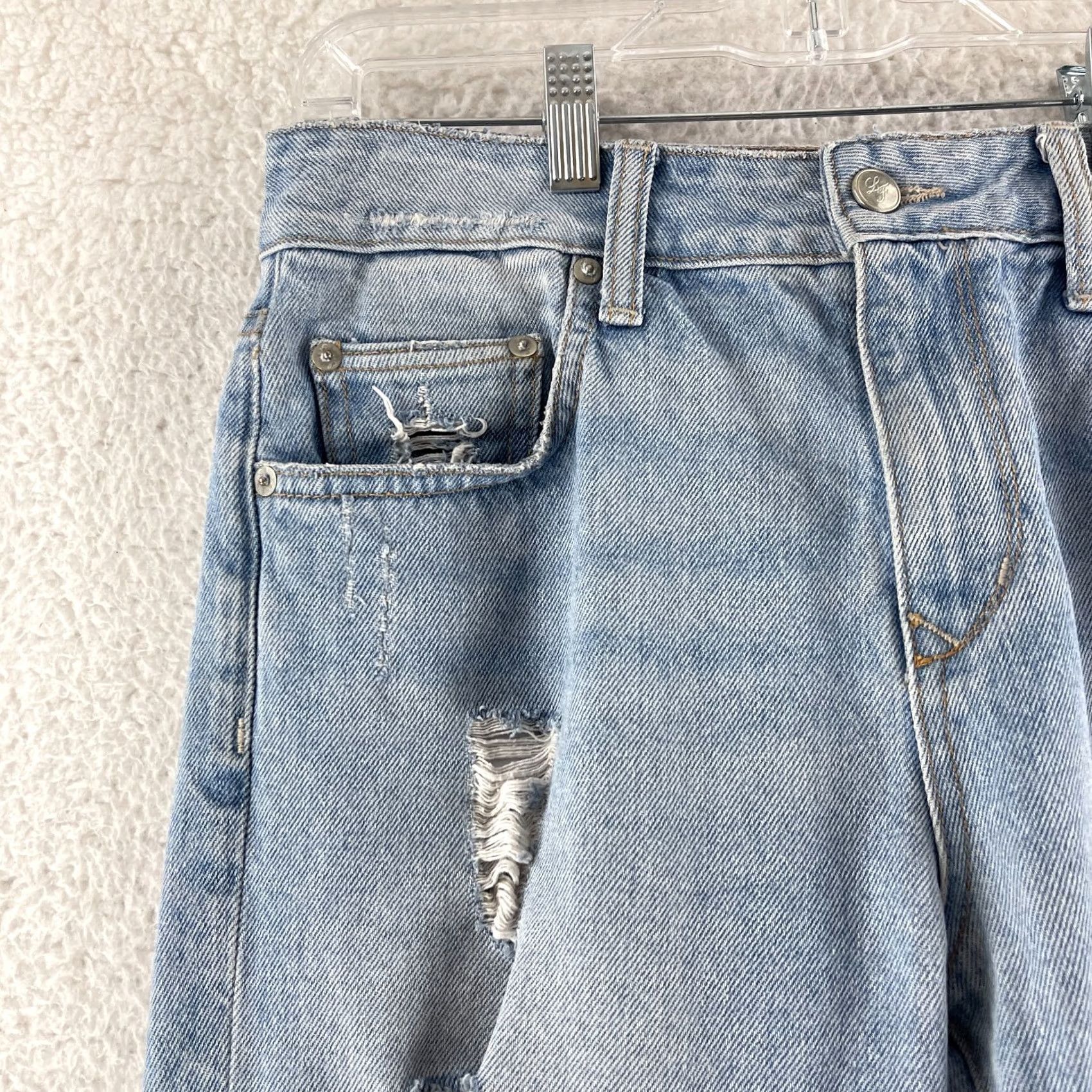 Vintage Lovers + Friends Jeremy Boyfriend Jeans Womens Size 25 Blue Destroyed High-Rise Jeans Size 42" / US 20 - 4 Thumbnail