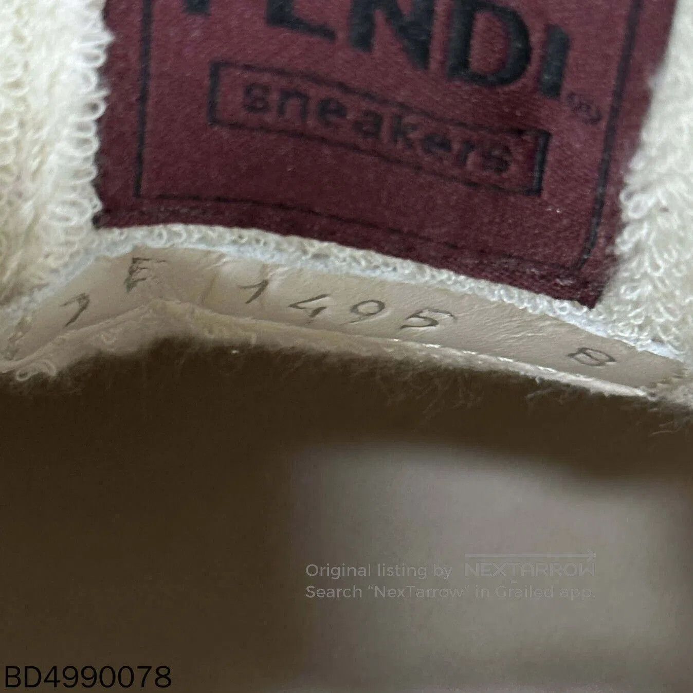 Fendi fendi houndstooth patterned sneakers in wine color. Size US 9 / EU 42 - 3 Thumbnail