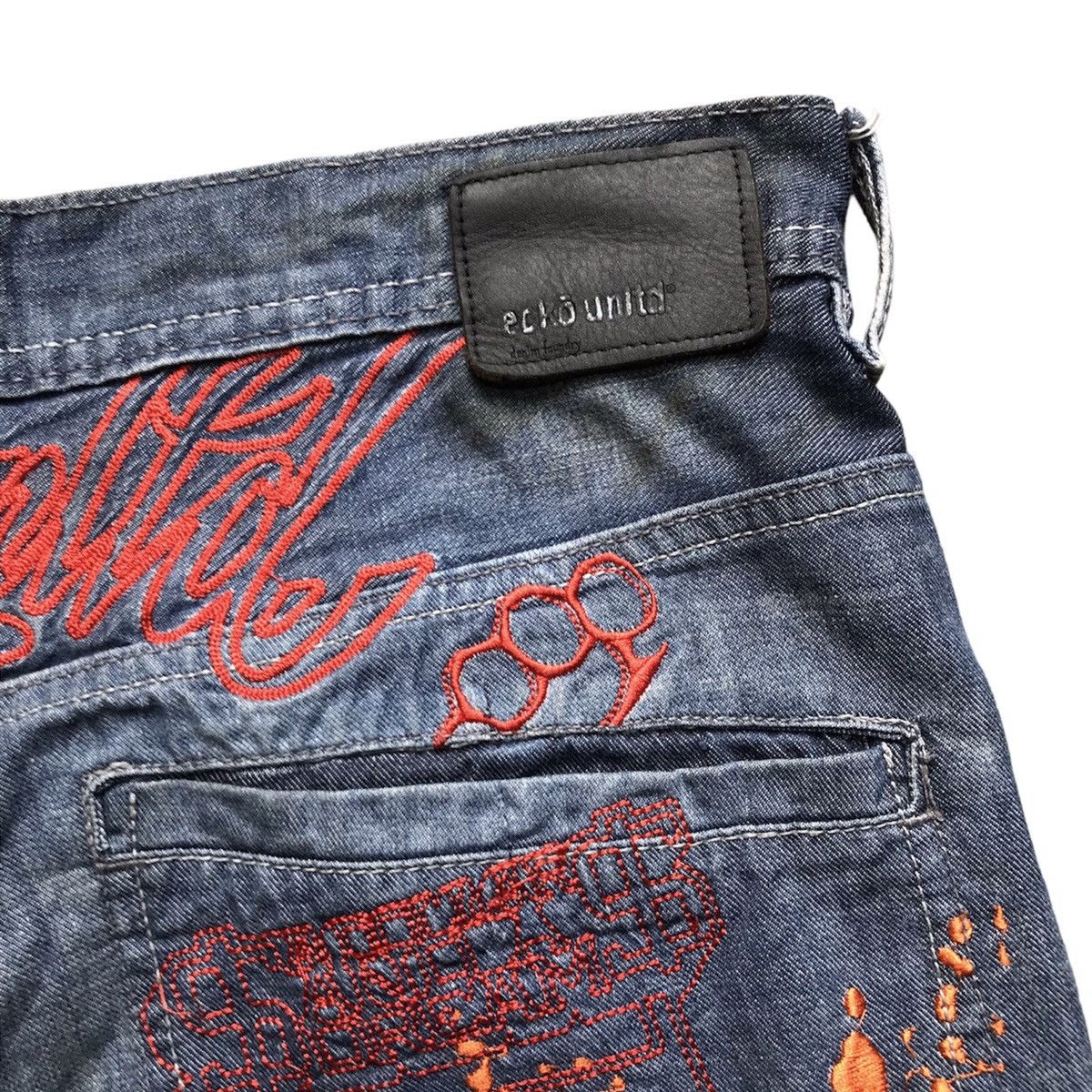 Ecko Unltd. × JNCO Y2K Ecko Embroidered Denim Pants Size US 34 / EU 50 - 5 Thumbnail