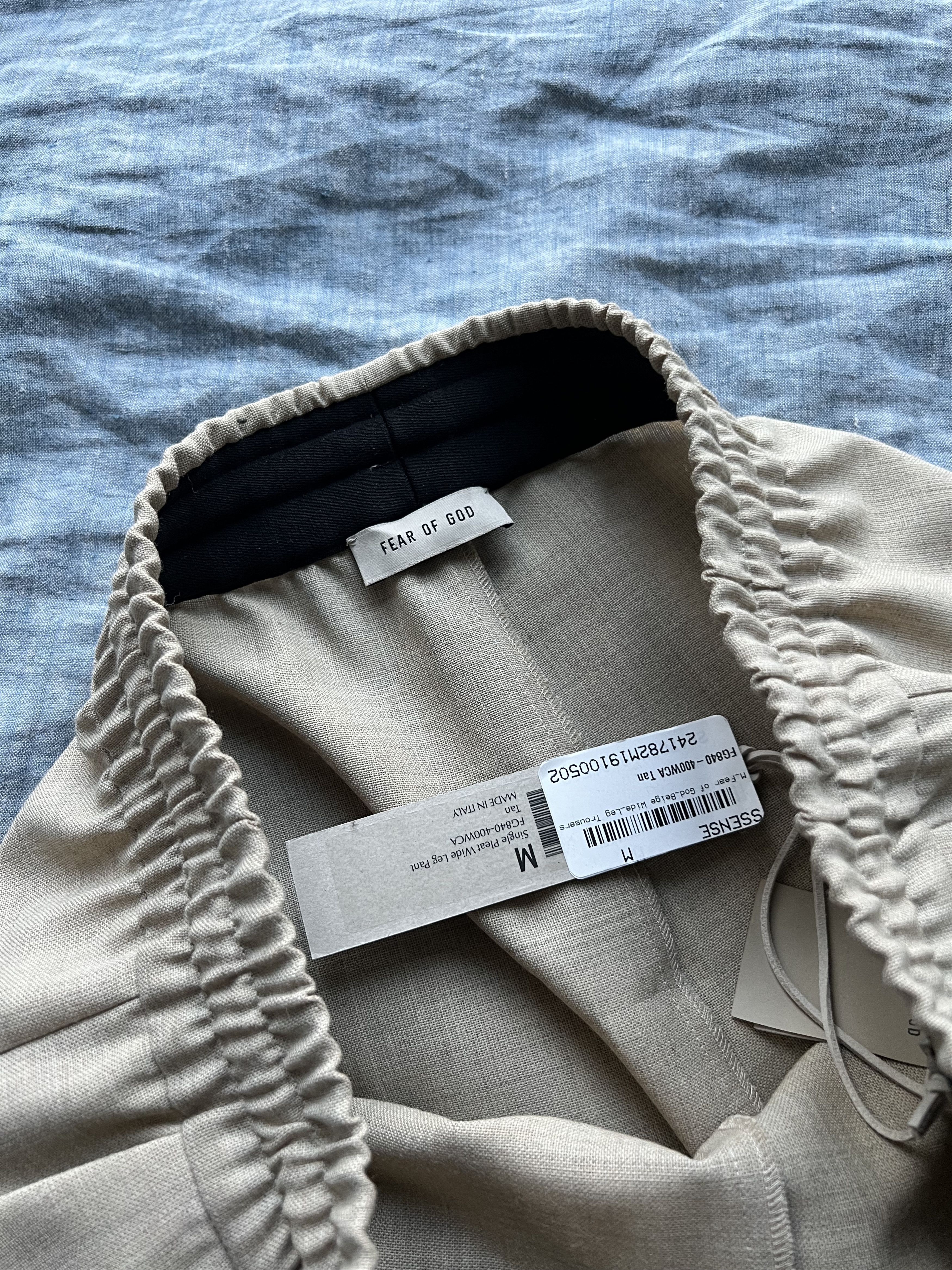 Fear of God 1265USD Drawstring Beige Wide-Leg Trousers Size 48R - 9 Thumbnail