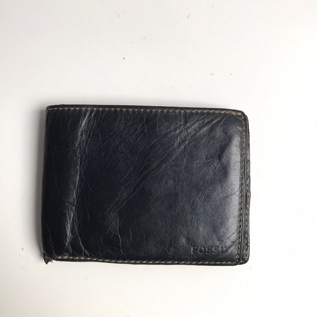 Fossil × Leather × Vintage Vintage Fossil Black Leather Wallet Bilfold Purse more slot Size ONE SIZE - 11 Thumbnail