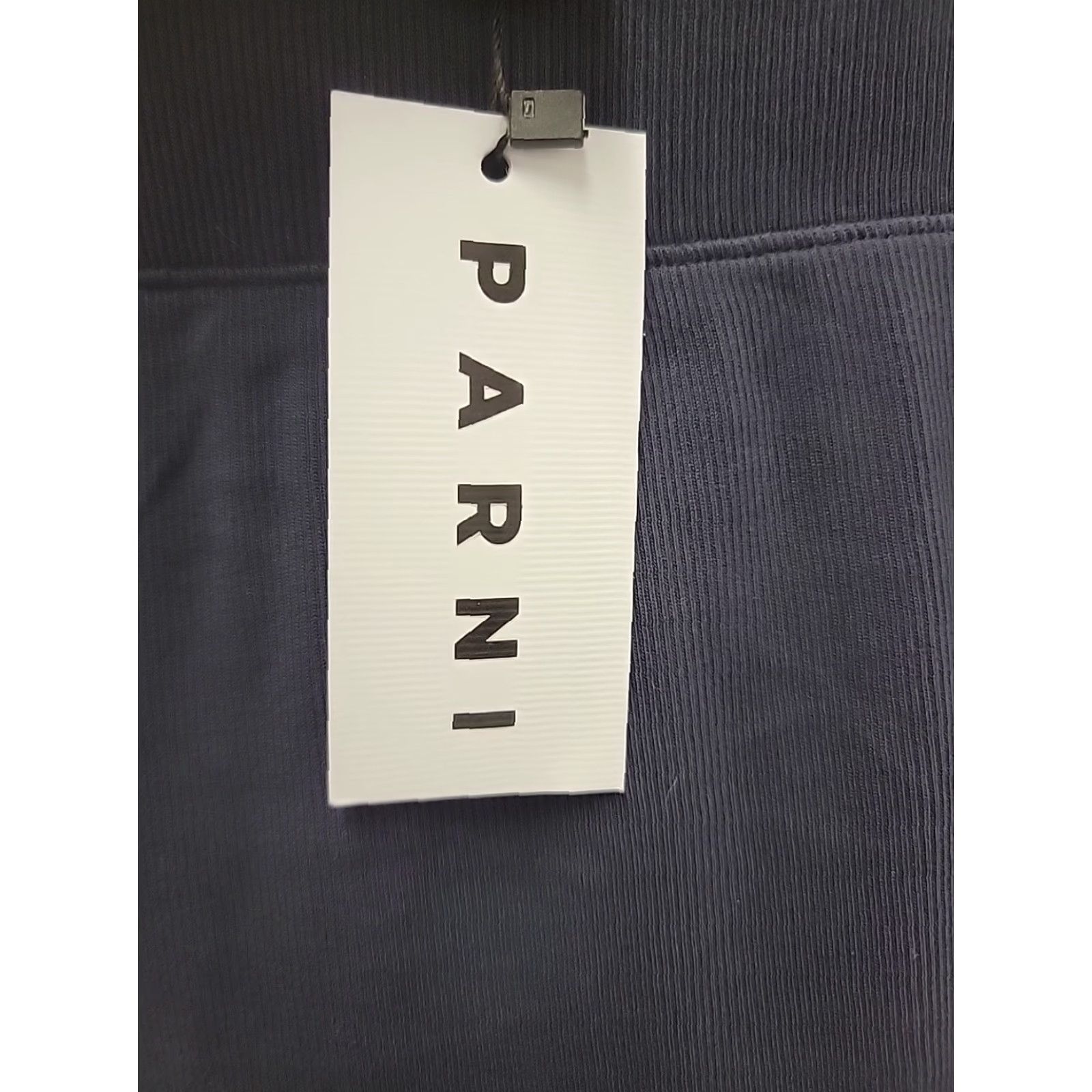 Vintage Parni Skirt Women's Elastic Waist Pull-On Long Straight NWT Size M Blue Cotton Spandex Party/Cocktail Size 32" / US 10 / IT 46 - 2 Thumbnail