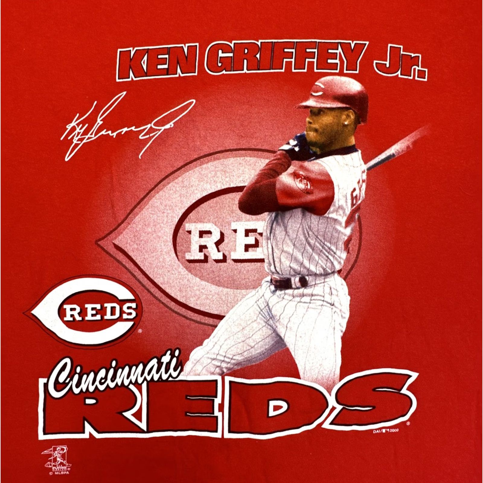 Gildan VINTAGE Gildan Ken Griffey Jr T-Shirt Cincinnati Reds 2XL Red Graphic 2000 MLB Shirts Mens/Womens Size US XXL / EU 58 / 5 - 4 Thumbnail