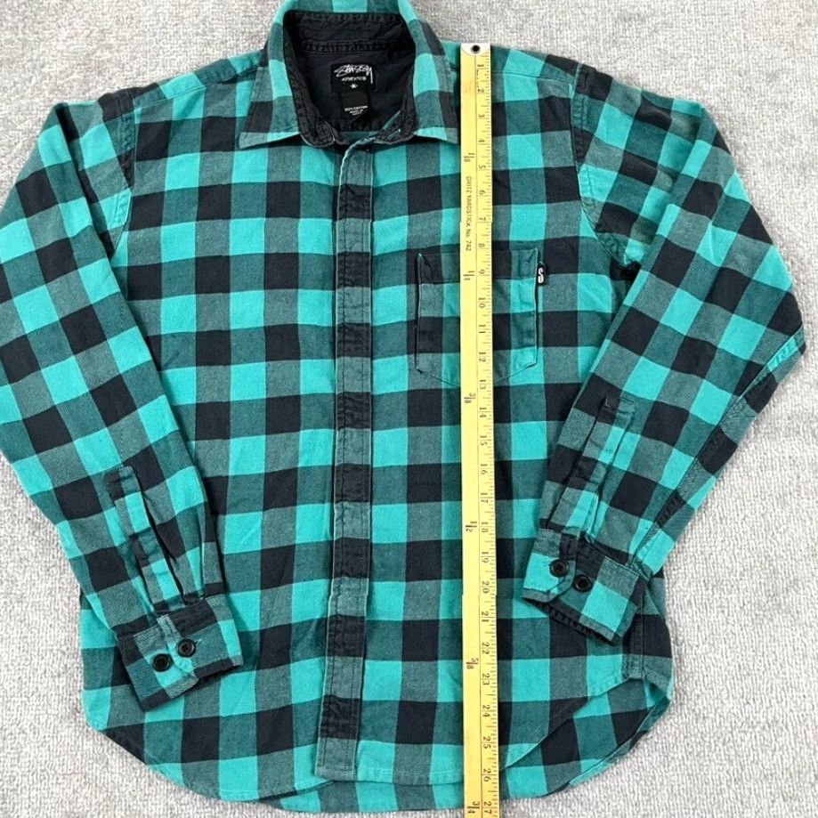 Vintage VINTAGE STUSSY Shirt Mens Medium Green Gray Plaid Flannel Button-Up Long Sleeve Streetwear Size US M / EU 48-50 / 2 - 4 Thumbnail