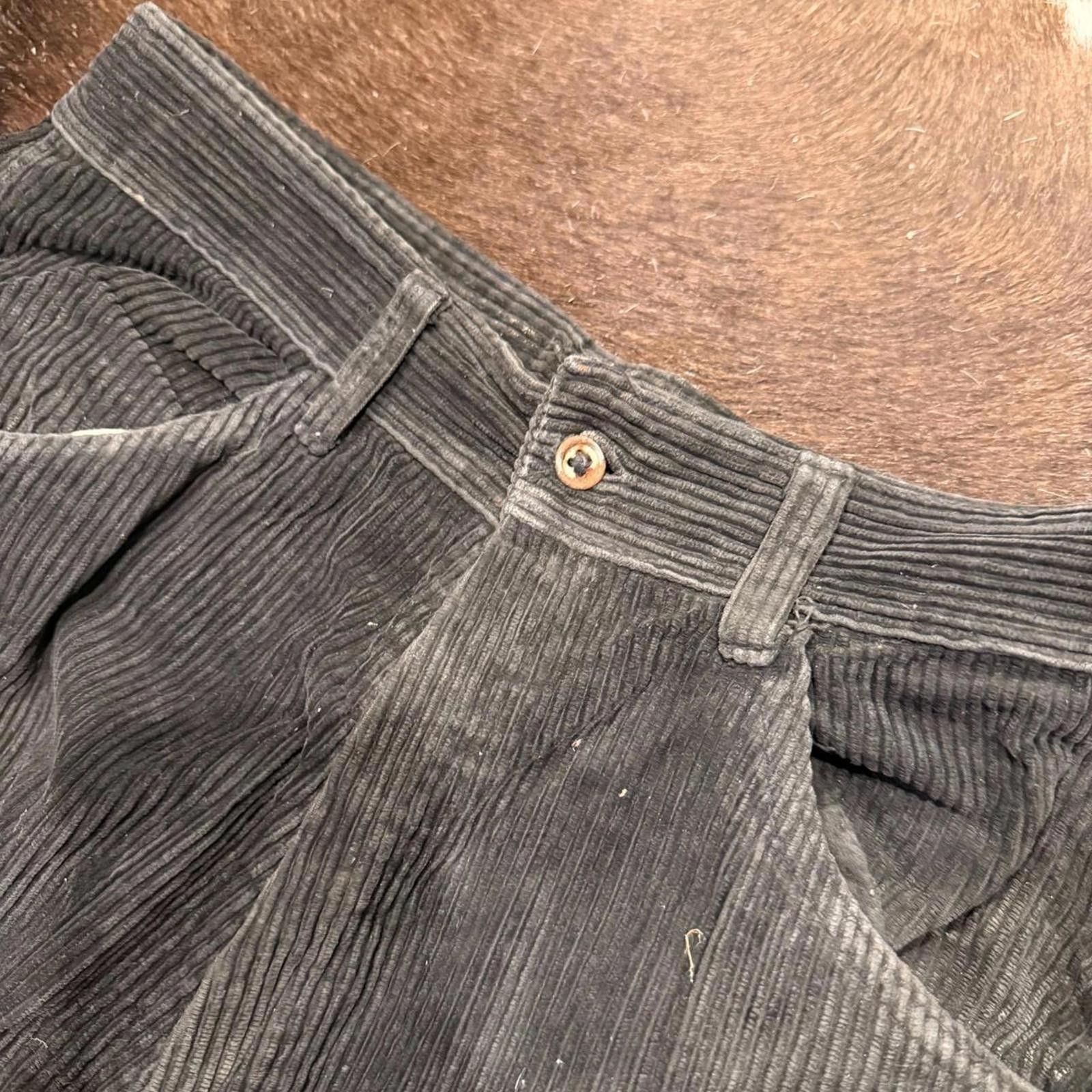 Other Vintage 40s French Workwear Corduroy Pants Distressed Black Size US 28 / EU 44 - 6 Thumbnail