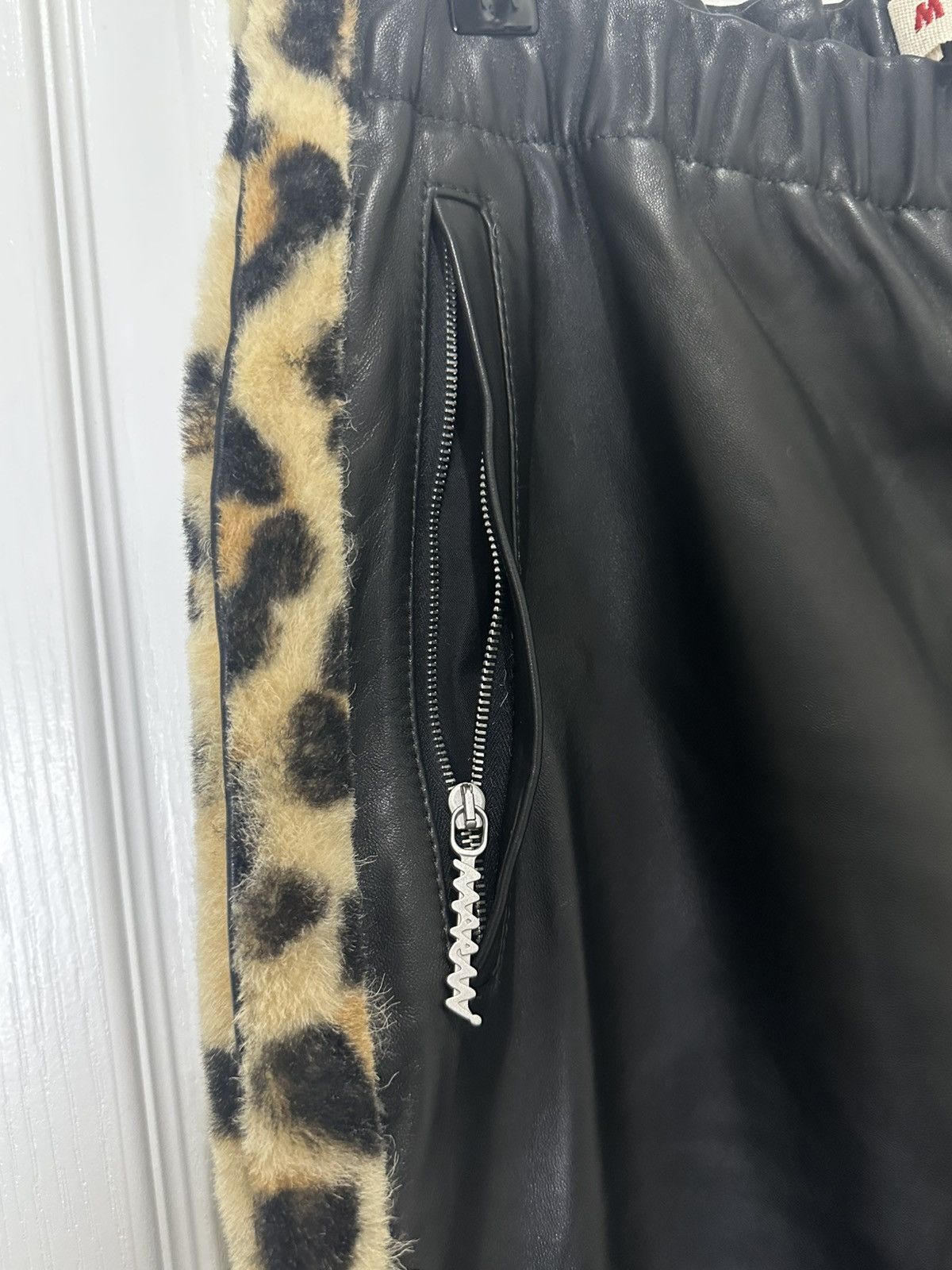 Marni Size 52 Marni Leopard Shearling Trimmed Leather Trousers Size US 44 / EU 60 - 2 Thumbnail