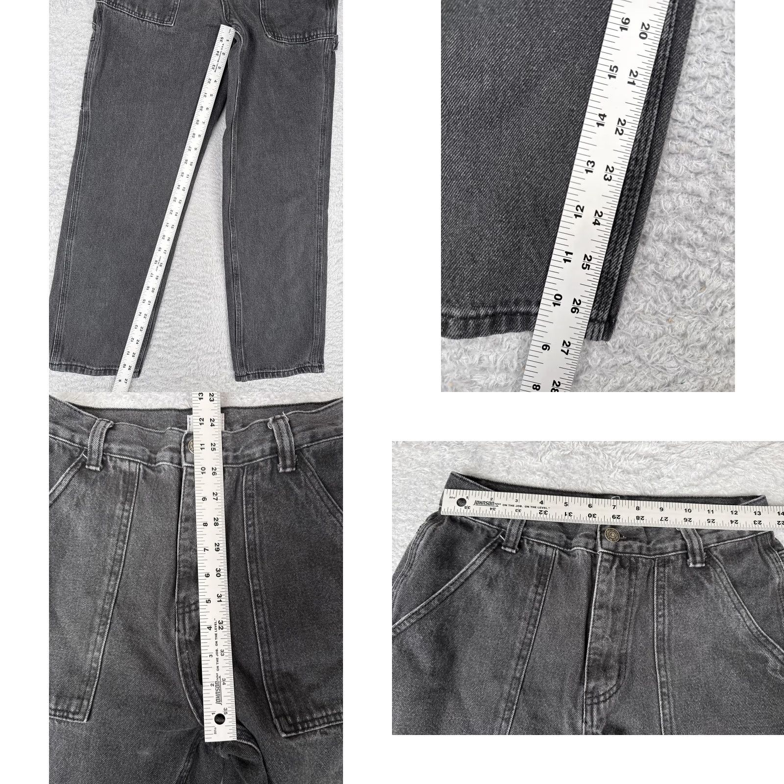 Vintage Simple Society Jeans Womens 7 High Rise Carpenter Denim Black Gray 27x27 Size 28" / US 6 / IT 42 - 8 Thumbnail
