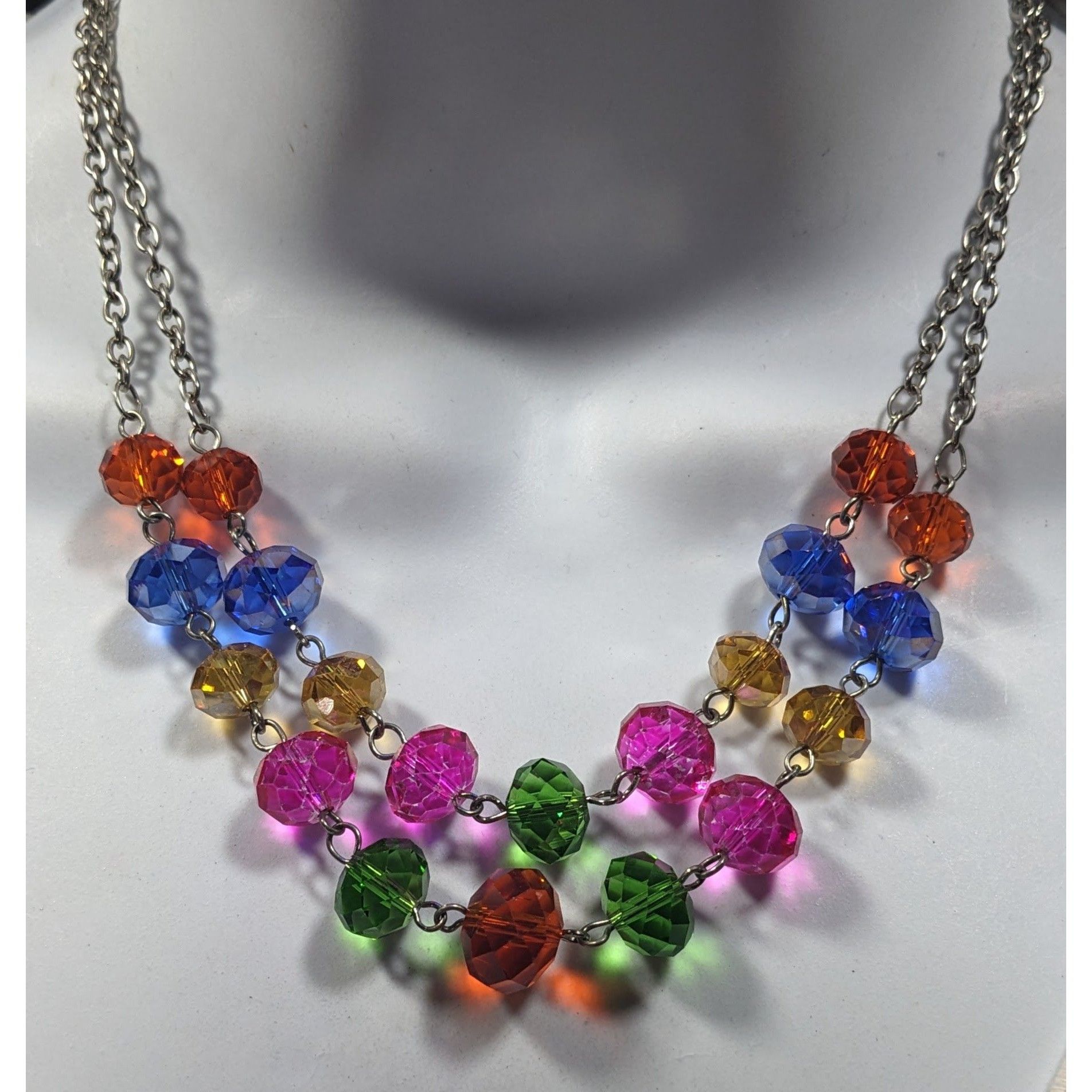 Other Candycore Sparkly Rainbow Glass Beaded Multilayer Necklace Size ONE SIZE - 4 Thumbnail