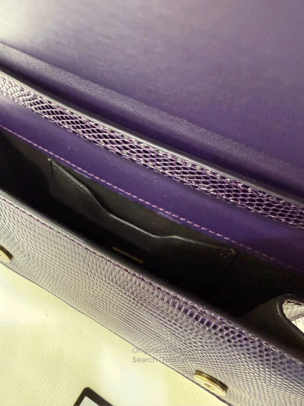 Dolce & Gabbana Dolce Gabbana Snakeskin Purple Vintage Chain Bag. Size ONE SIZE - 4 Thumbnail