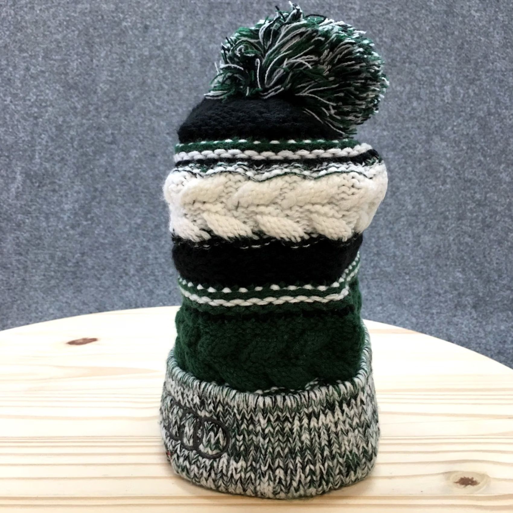 Vintage Minnesota Wild Sport Tek Pompom Beanie Hat Mens Green OS Embroidered Logo Knit Size ONE SIZE - 4 Thumbnail