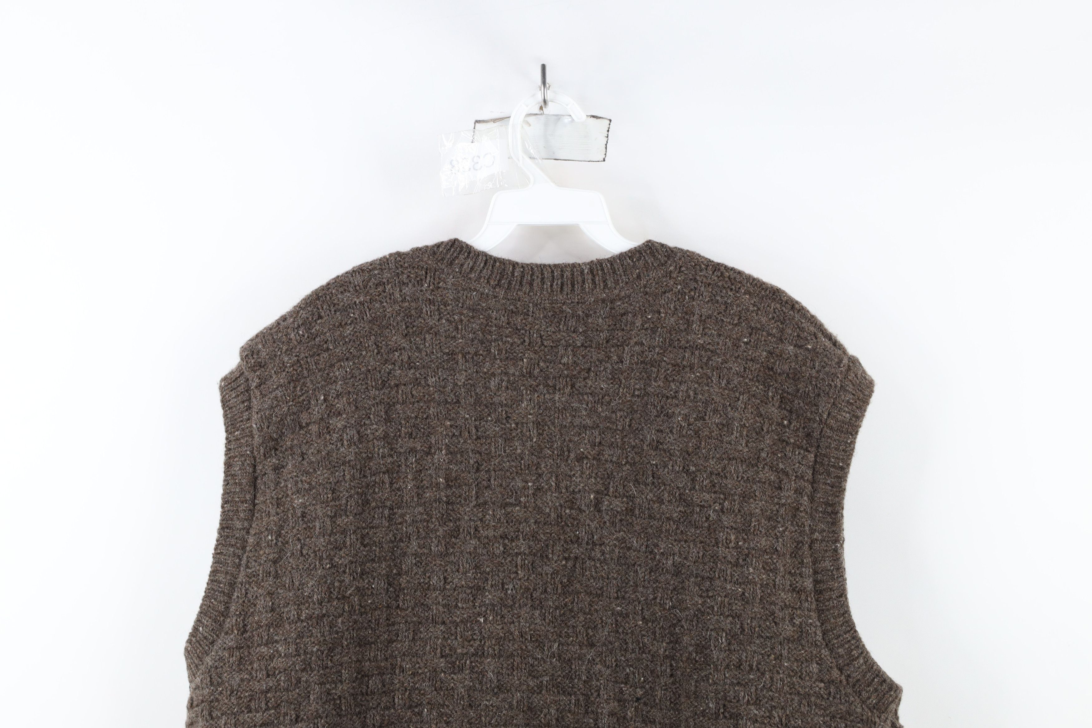 Orvis × Vintage Vintage 90s Orvis Weave Knit Cardigan Sweater Vest Brown USA Size US XXL / EU 58 / 5 - 10 Thumbnail