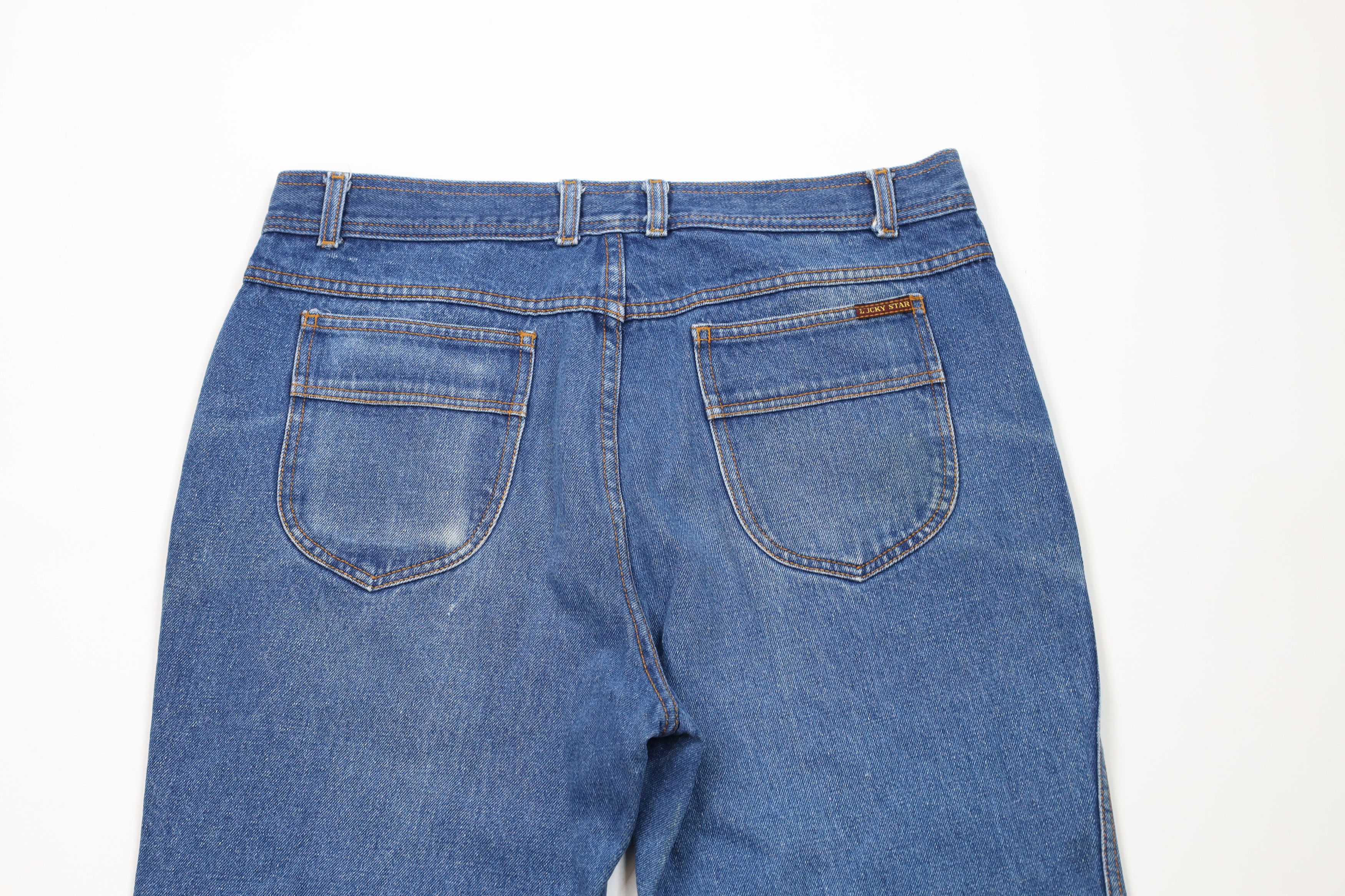 Vintage Vintage 90s Streetwear Flared Wide Leg Denim Jeans Blue Size US 34 / EU 50 - 13 Thumbnail