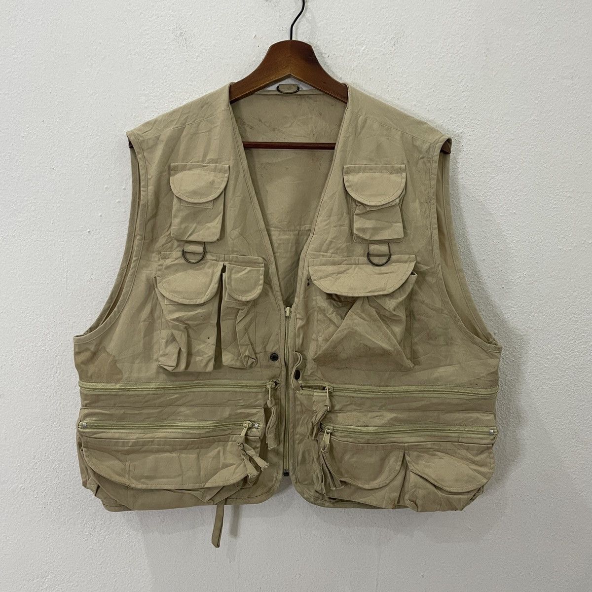 image of Vintage Unbranded Tactical Multipocket Vest in Brown, Men's (Size Large)