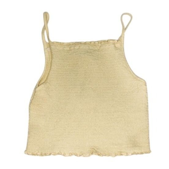 Forever 21 Forever 21 Womens Crop Top Smocked Textured Spaghetti Strap Size S / US 4 / IT 40 - 1 Thumbnail