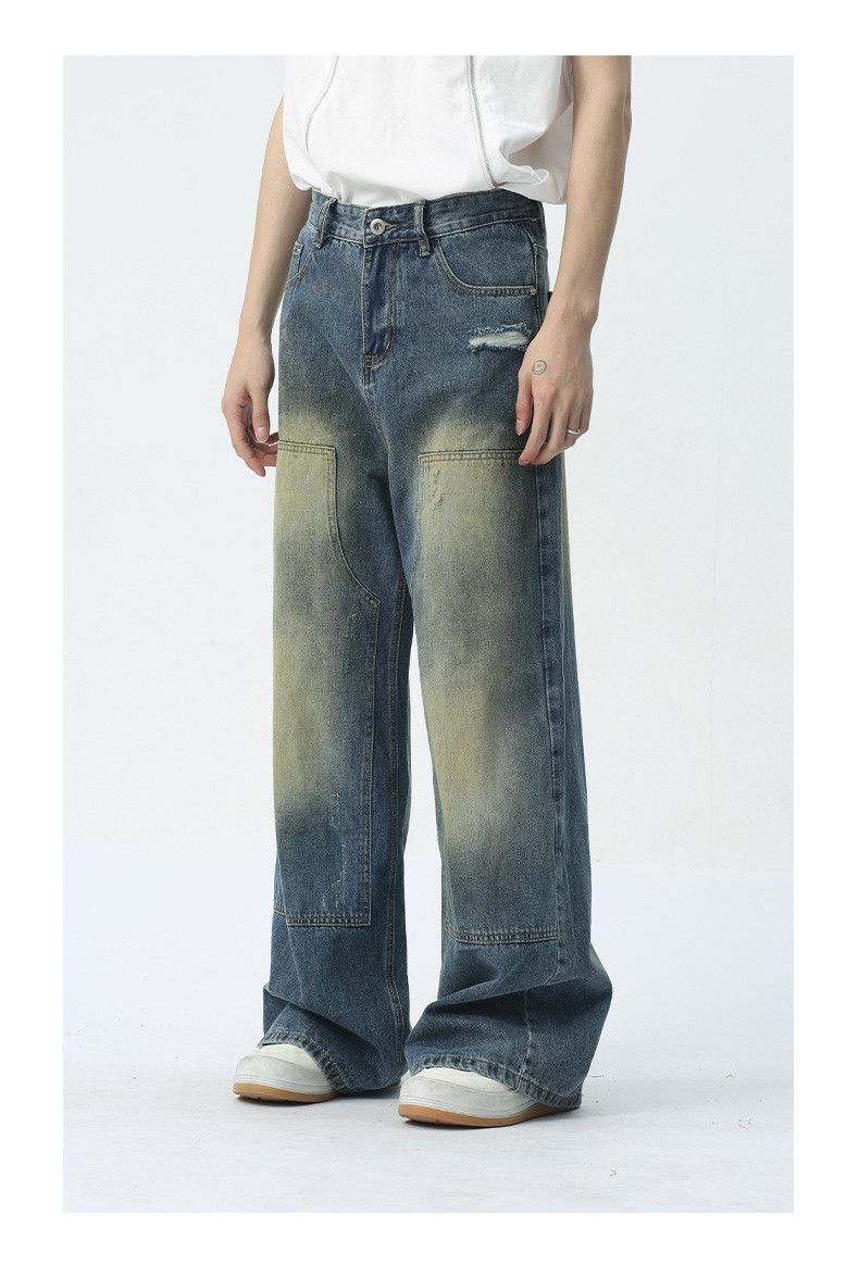 Vintage American retro street style patchwork distressed jeans Size US 32 / EU 48 - 2 Thumbnail