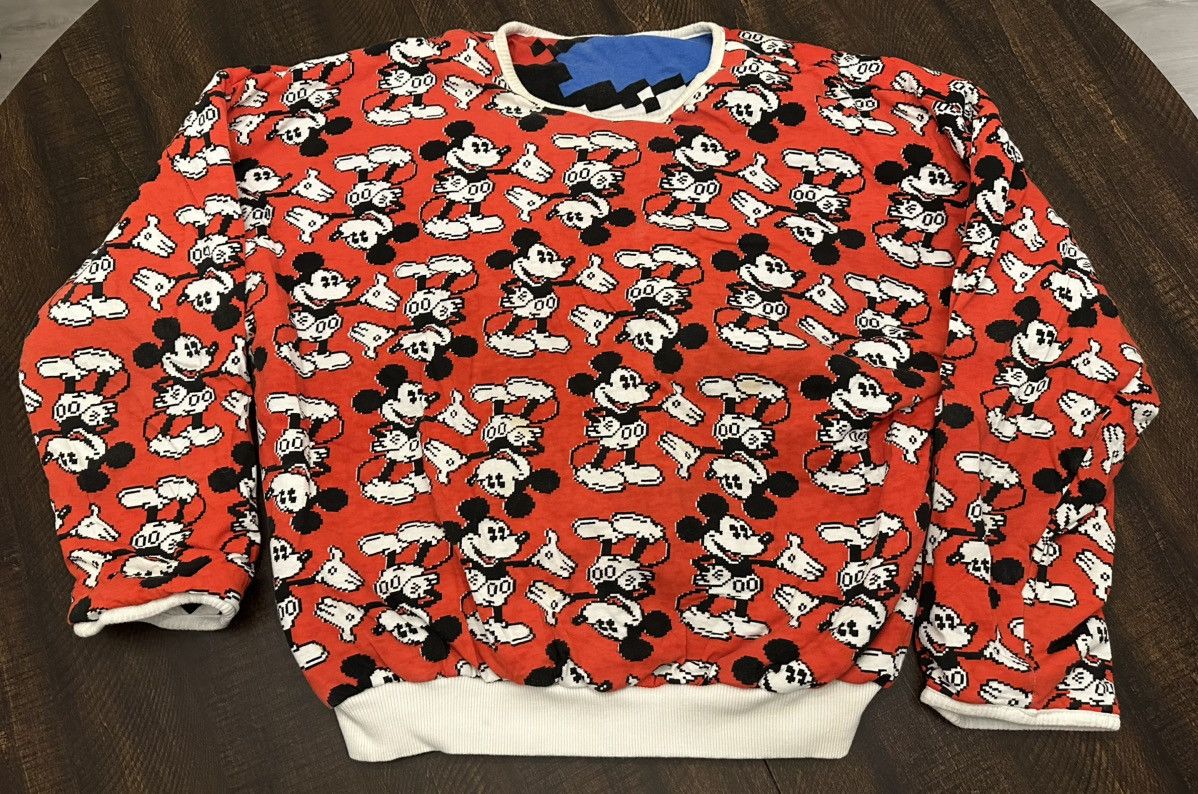 Disney Vintage Mickey Mouse Pixelated Reversible Sweatshirt-OS Size L / US 10 / IT 46 - 2 Thumbnail