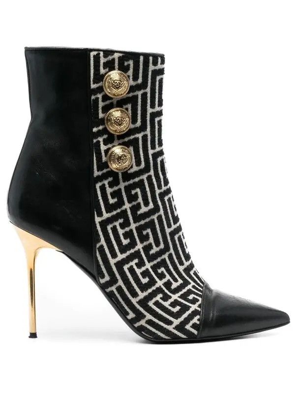Balmain o1s1wg110925 Roni 110mm Ankle Boots in Black Size US 6 / IT 36 - 1 Thumbnail