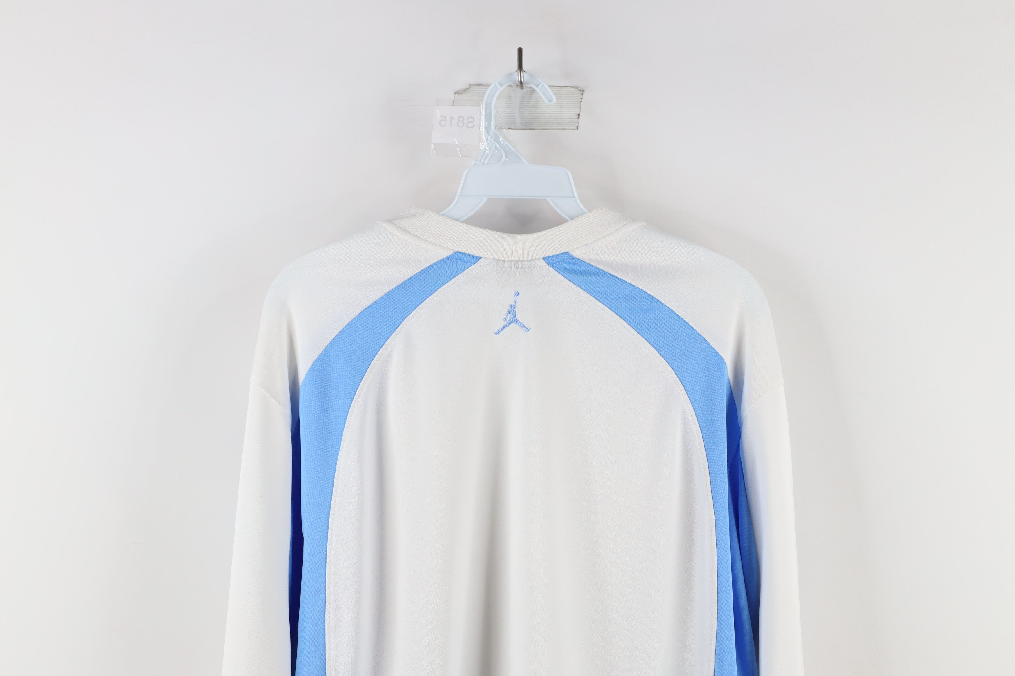 Nike × Vintage Vintage Nike Air Jordan Knit Long Sleeve T-Shirt White Blue Size US XL / EU 56 / 4 - 10 Thumbnail