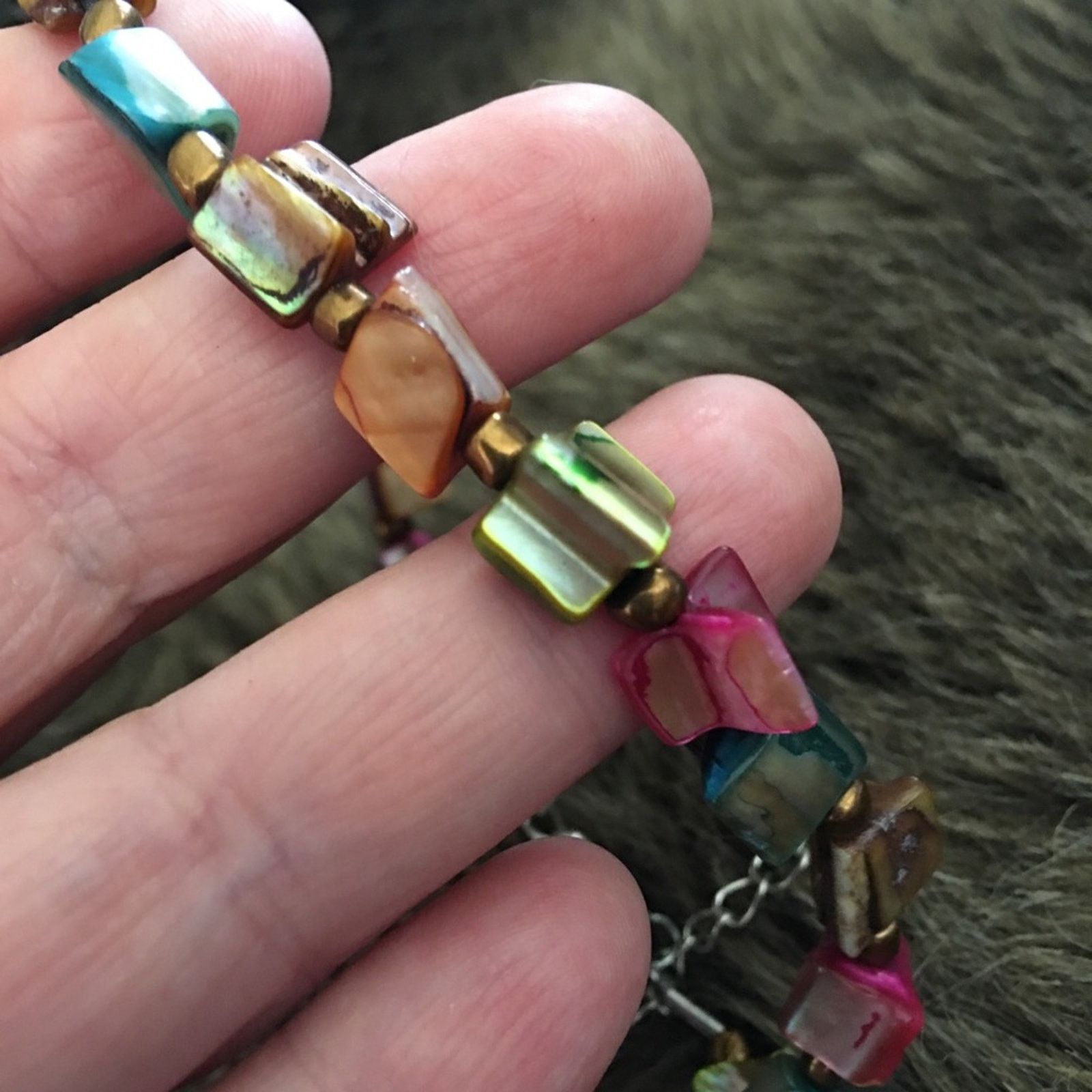 Vintage Vintage multi tone abalone shell necklace Size ONE SIZE - 8 Thumbnail