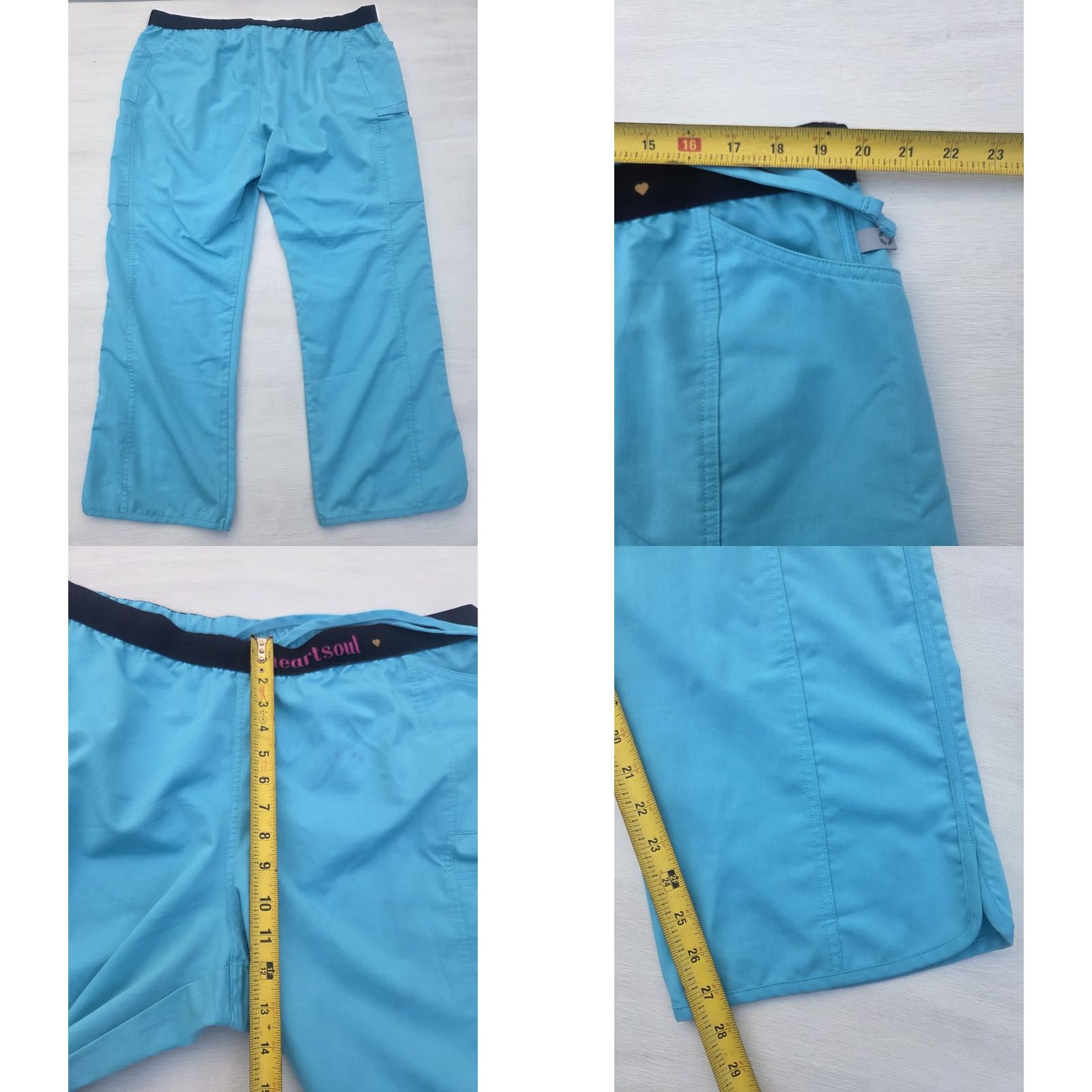 Vintage Heartsoul Scrubs Pants Womens 2XL Blue Pockets Drawstring Medical Nurse Sources Ladies Size 40" / US 18 - 8 Thumbnail