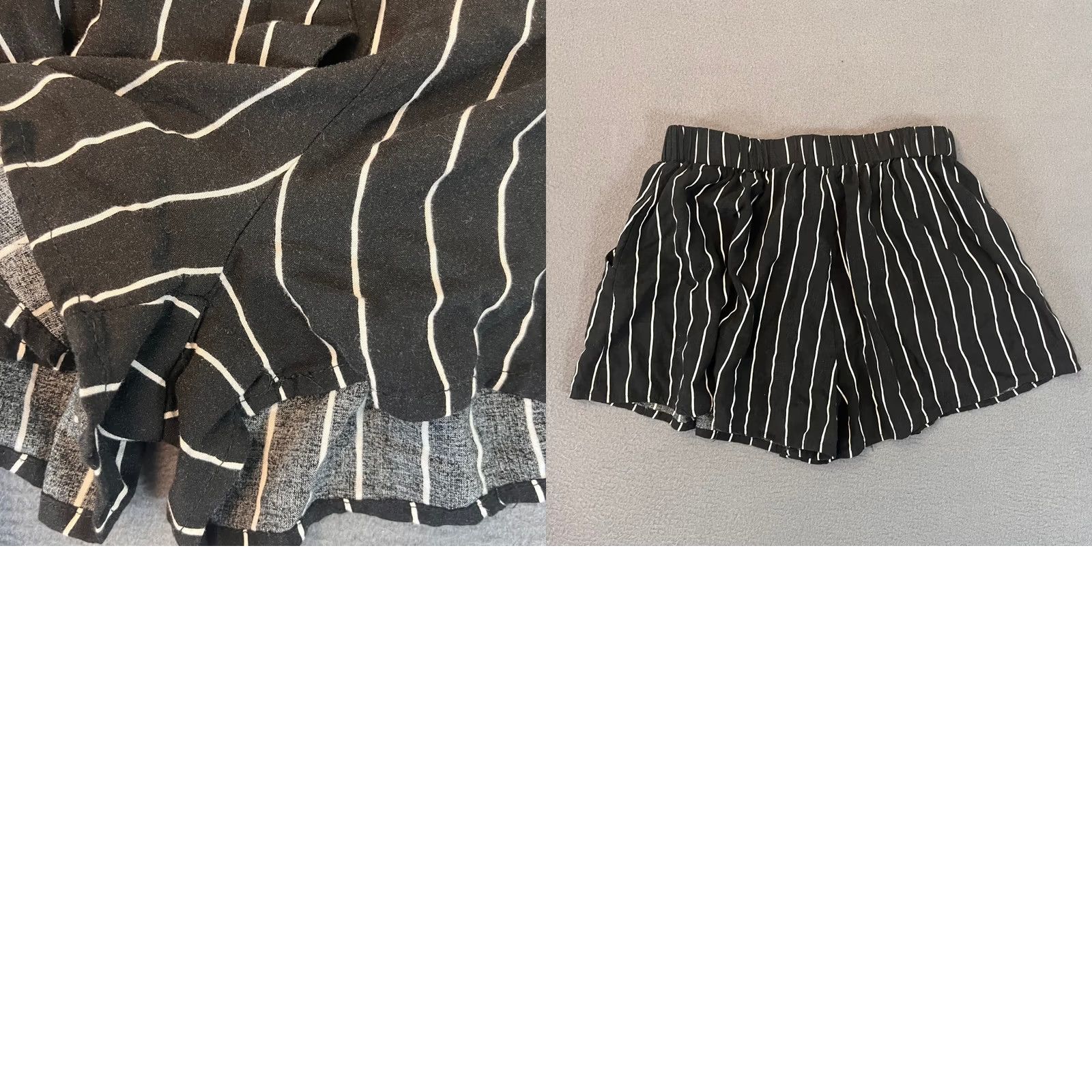 Vintage REVAMPED Premium Collections Womens Black Shorts Striped Tie Waist Boho Beach Casual Summer Spring Fall S Size 28" / US 6 / IT 42 - 8 Thumbnail