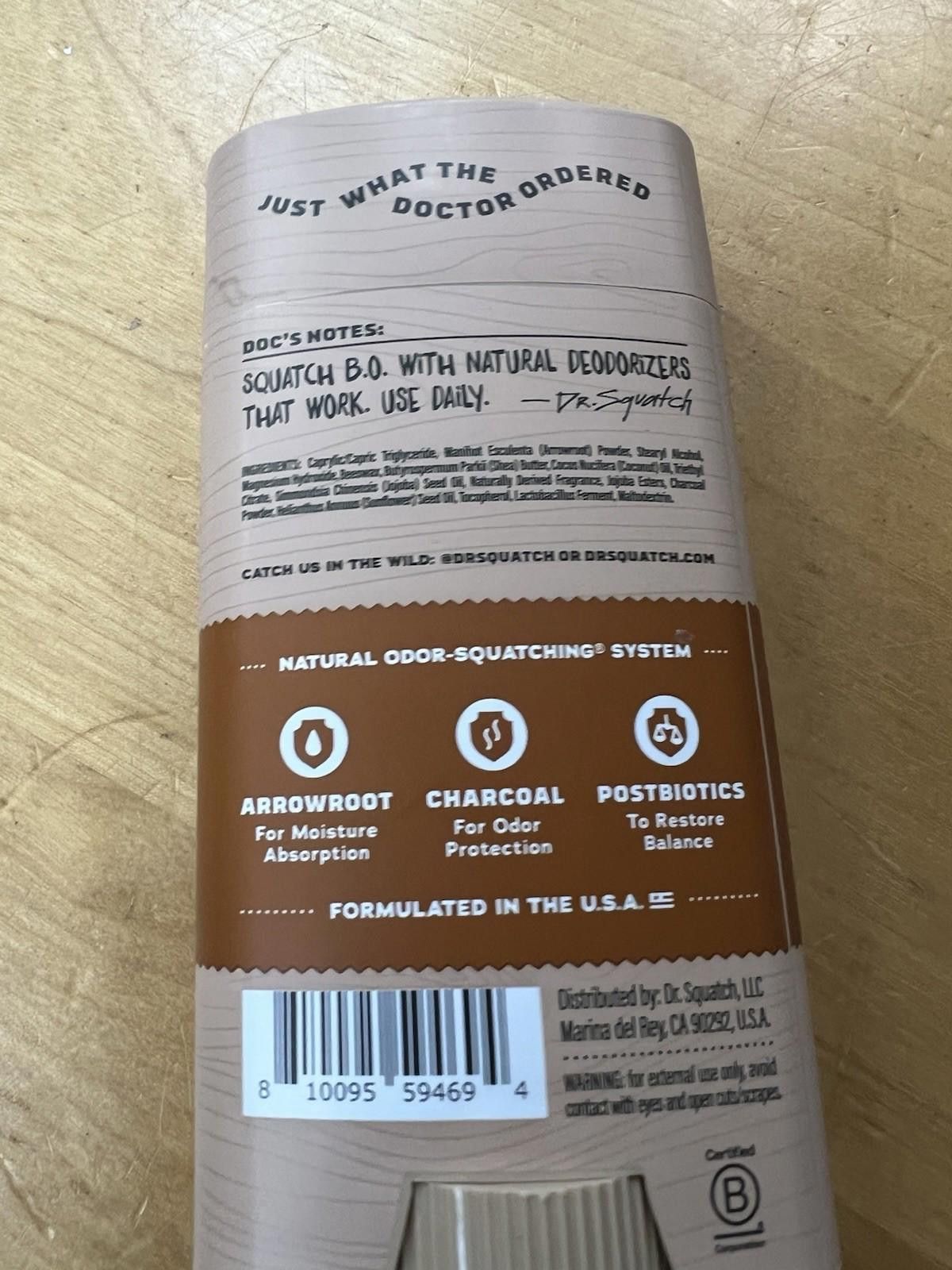 Other Dr. Squatch Wood Barrel Bourbon Deodorant 2.65 oz Size ONE SIZE - 5 Thumbnail