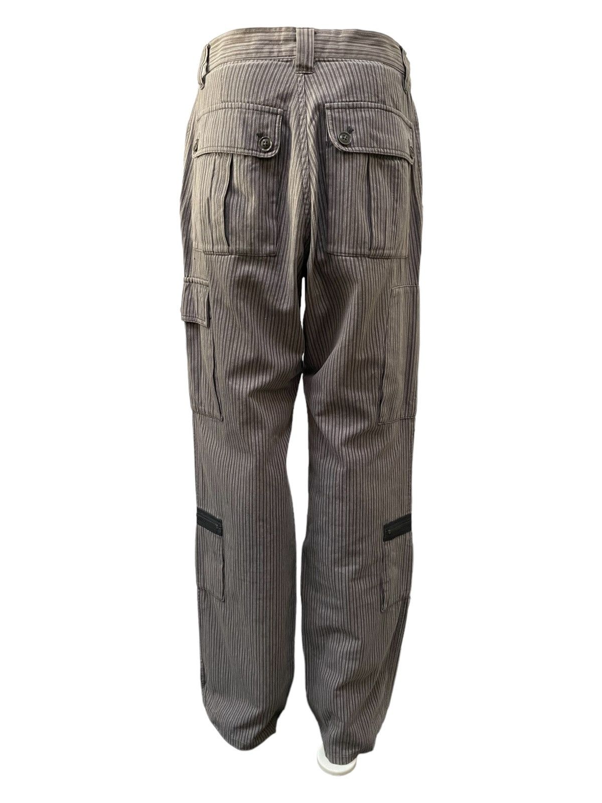 Japanese Brand Icca Japan Herringbone Striped MultiPocket Loose Cargo Pants Size US 31 - 6 Thumbnail