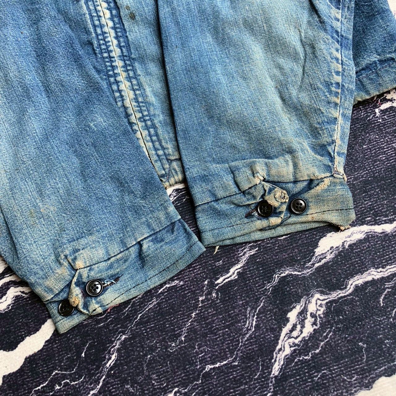 Big Mac Big Mac Vintage 70s Denim Work Jacket Red Lining Size US L / EU 52-54 / 3 - 4 Thumbnail