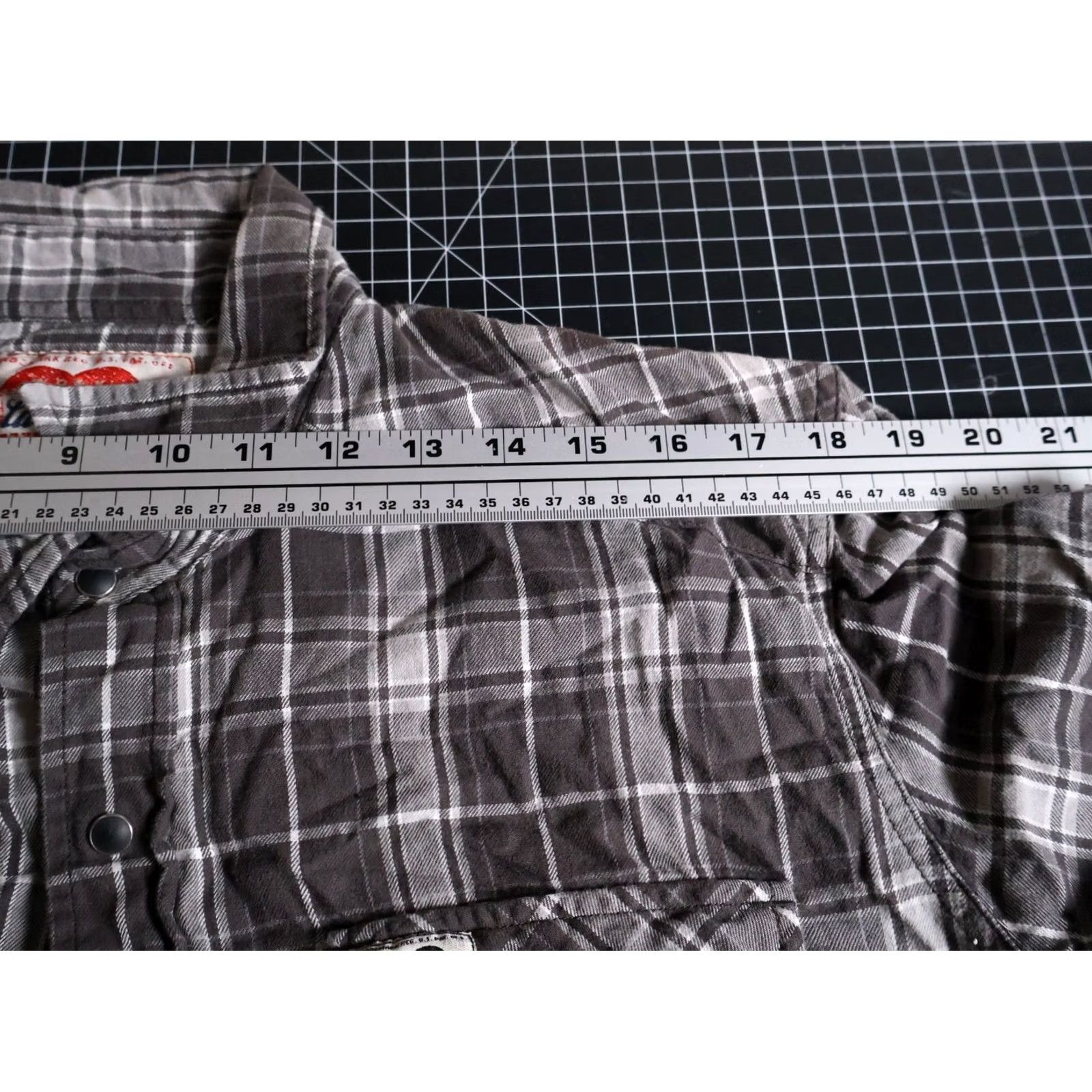Carhartt Carhartt Western Shirt Men's Large Gray Black Plaid Snap Flannel Size US L / EU 52-54 / 3 - 7 Thumbnail