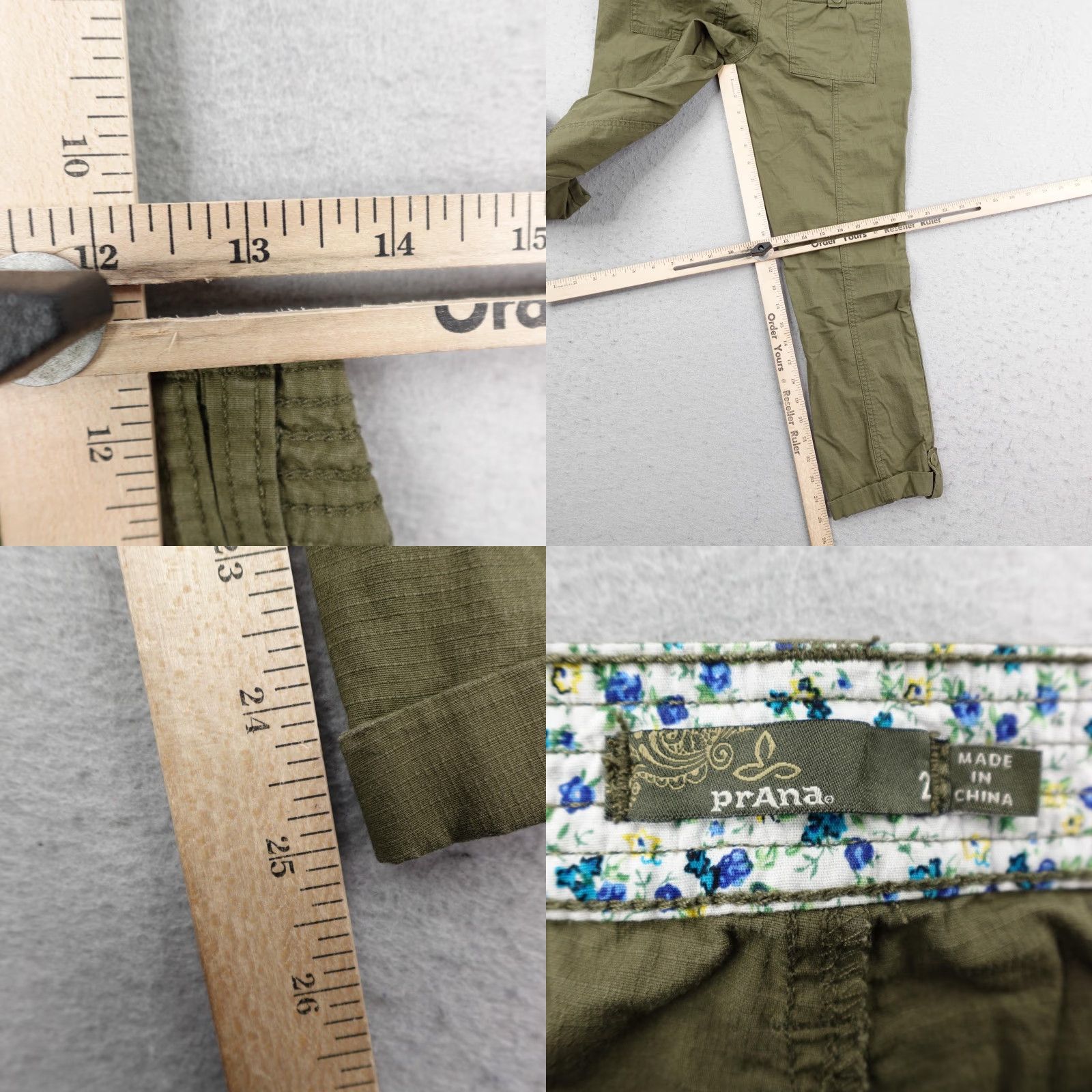 Prana Prana Pants Women Size 2 Green Capri Roll Up Chino Rip Stop Hiking Trail Organic Size 26" / US 2 / IT 38 - 8 Thumbnail