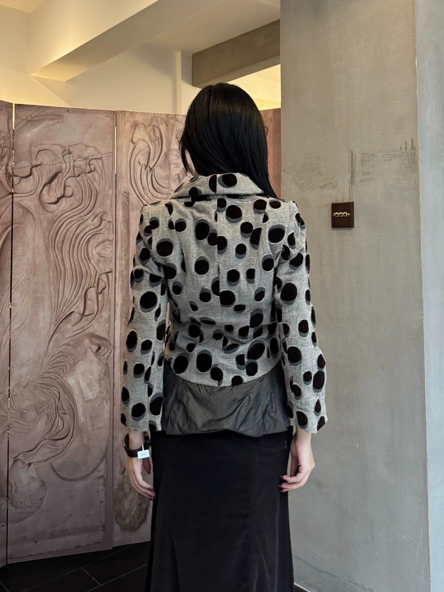 Other Italian Round Neck Polka Dot Waist Paneled Jacket Size M / US 6-8 / IT 42-44 - 4 Thumbnail