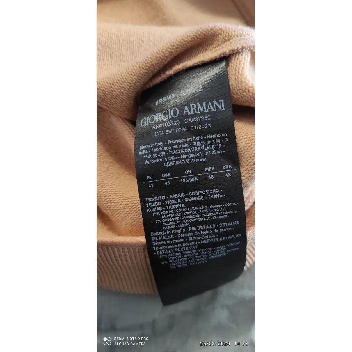 Giorgio Armani this T-shirt from the SS23 collection M International Size US M / EU 48-50 / 2 - 3 Thumbnail