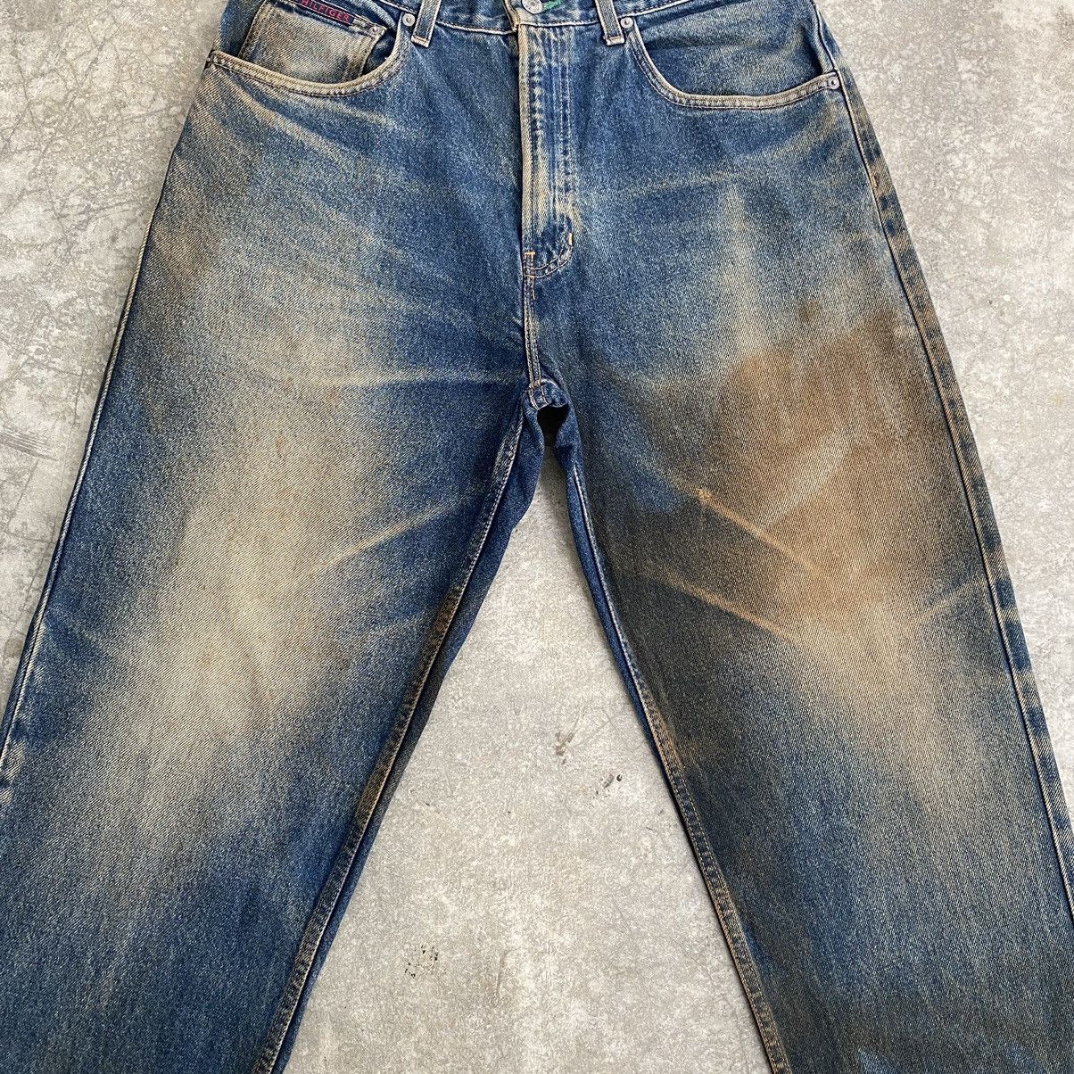 Tommy Hilfiger VTG 90’s Tommy Hilfiger Mud Blue Dirty Baggy Denim Jeans Size US 32 / EU 48 - 4 Thumbnail