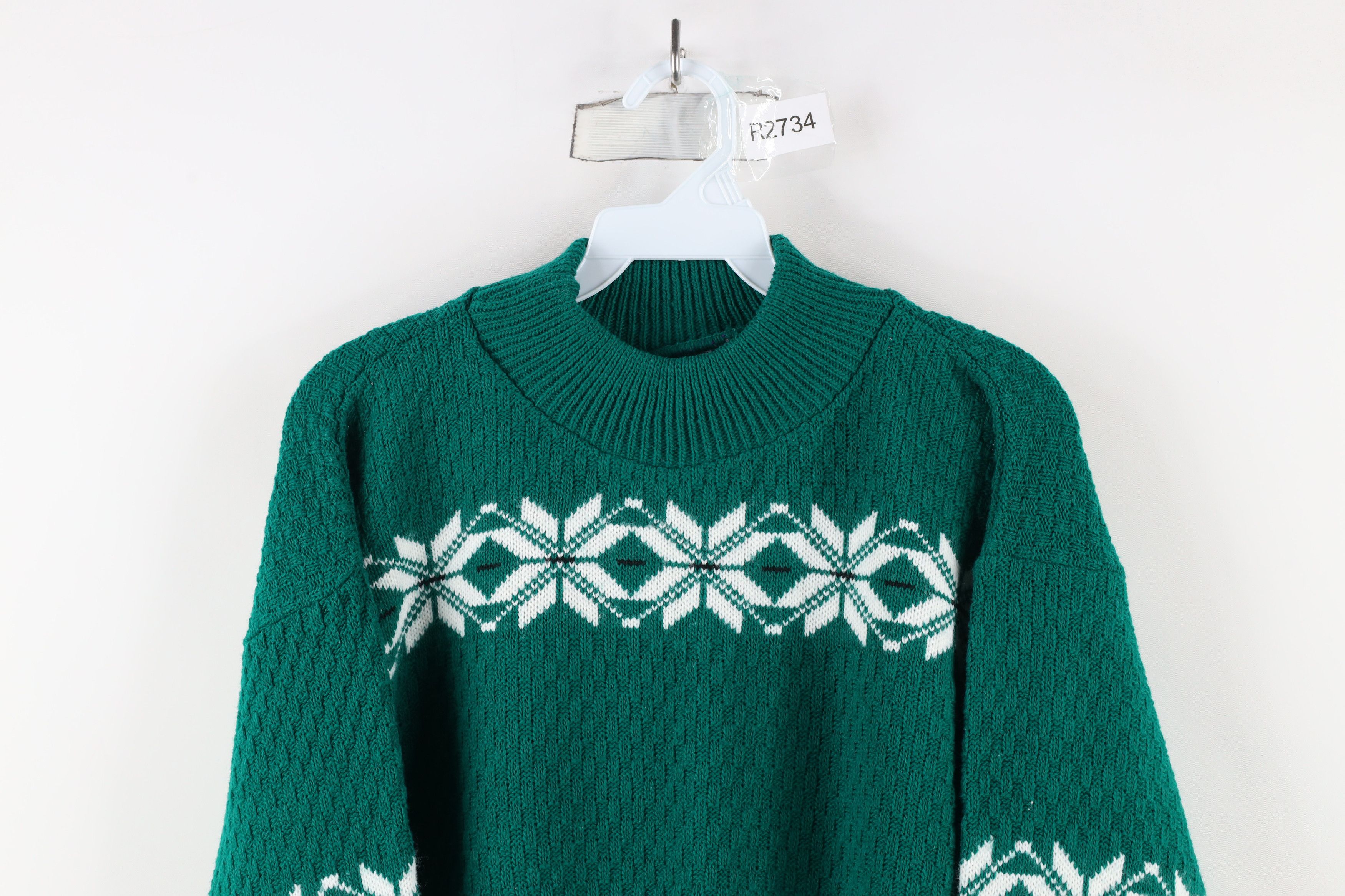 Vintage Vintage 90s Streetwear Christmas Knit Sweater Green USA Size L / US 10 / IT 46 - 2 Thumbnail