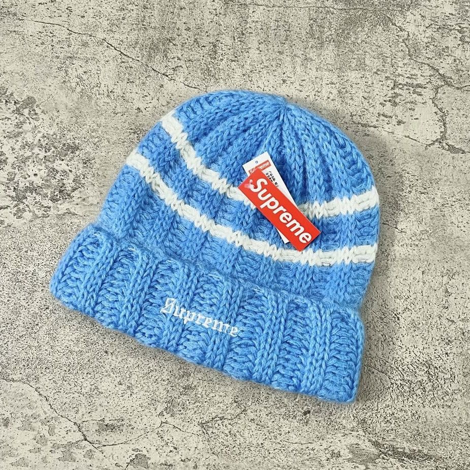 Supreme Supreme Brushed Stripe Beanie - Light Blue Size ONE SIZE - 1 Thumbnail