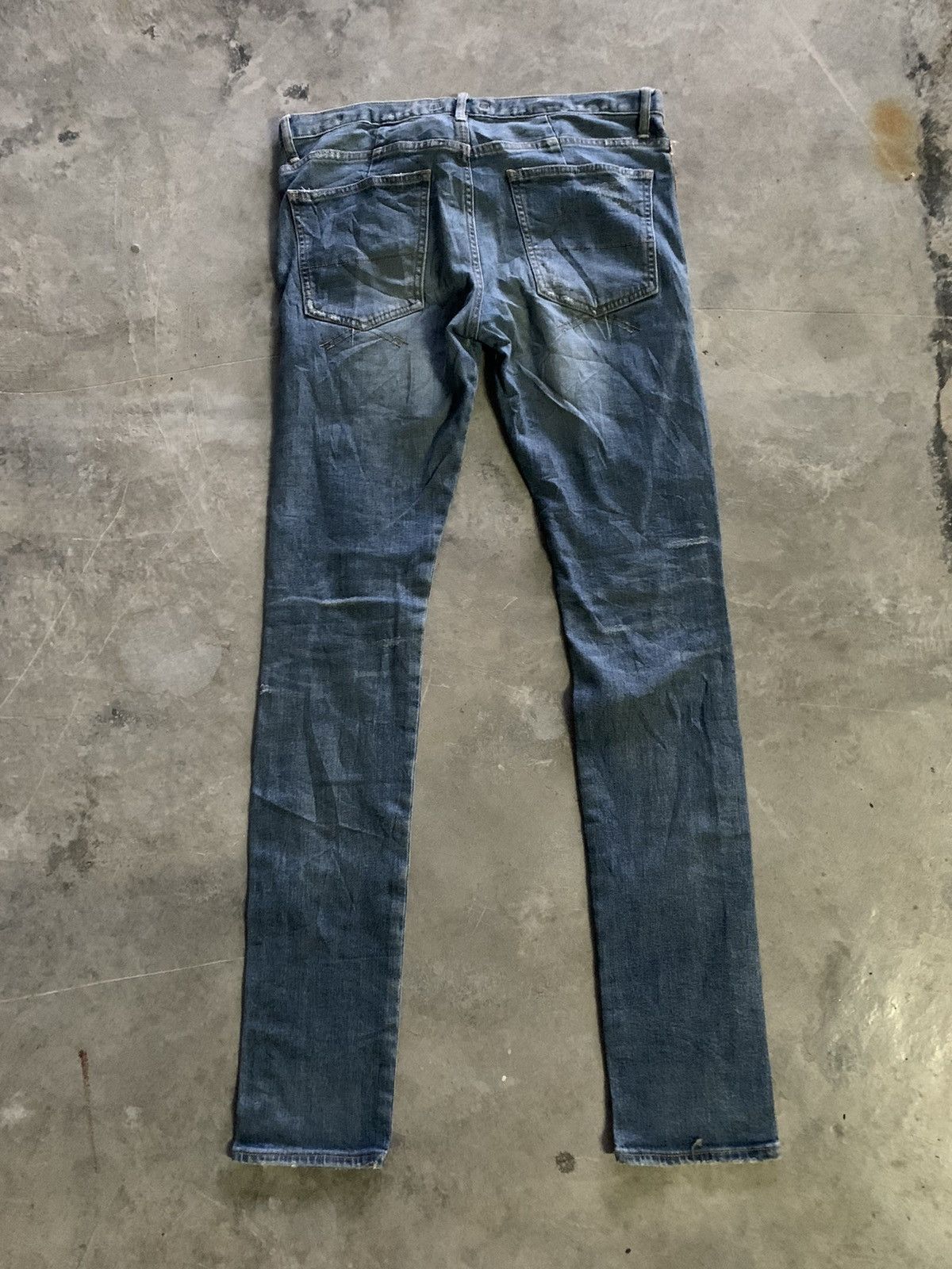 Maison MIHARA YASUHIRO MIHARAYASUHIRO skinny distressed with side goldish line Size US 33 - 2 Thumbnail