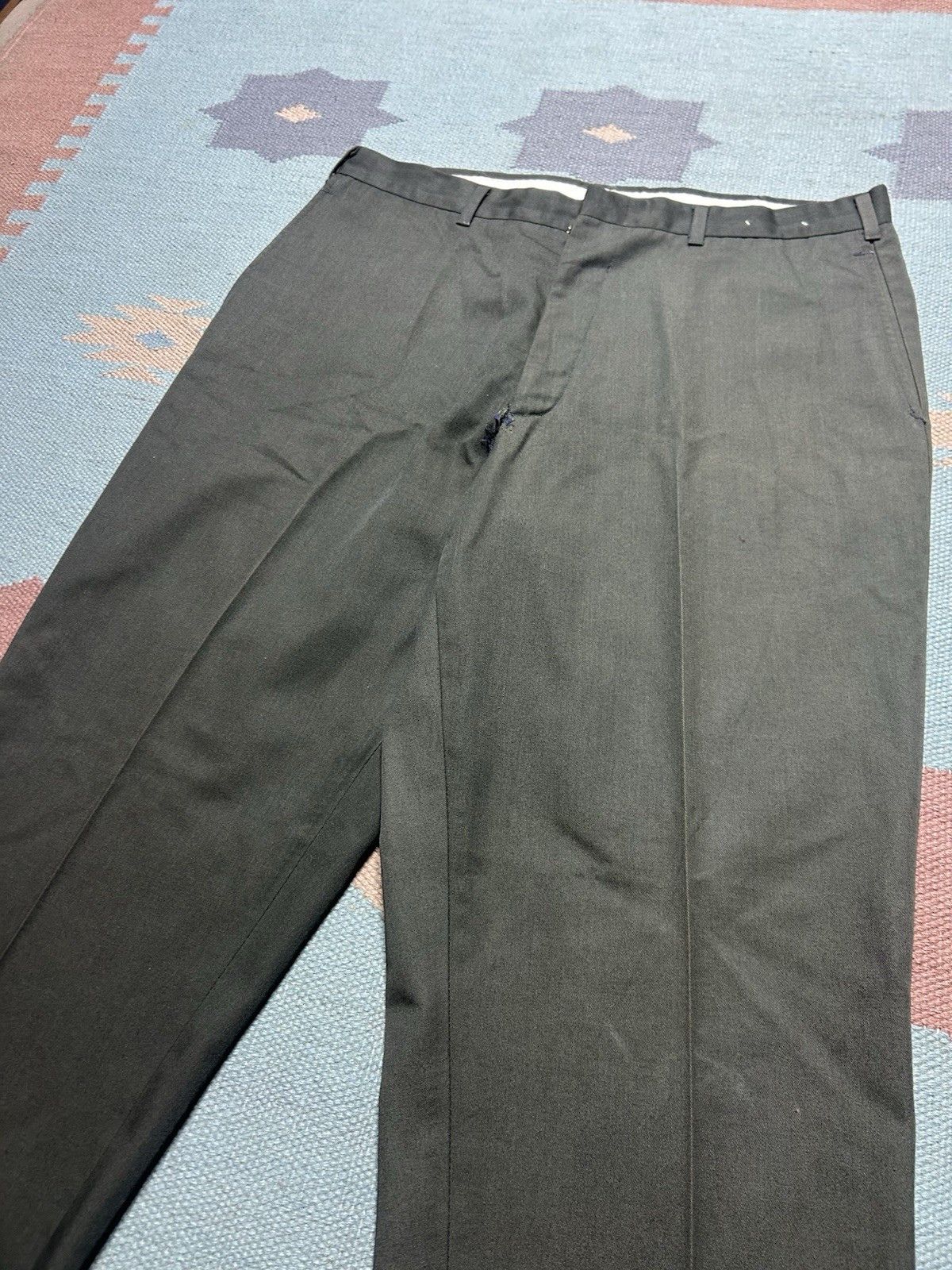 Vintage Vtg 60s 70s koratron work pants dark green workwear 33x30 Size US 33 - 3 Thumbnail