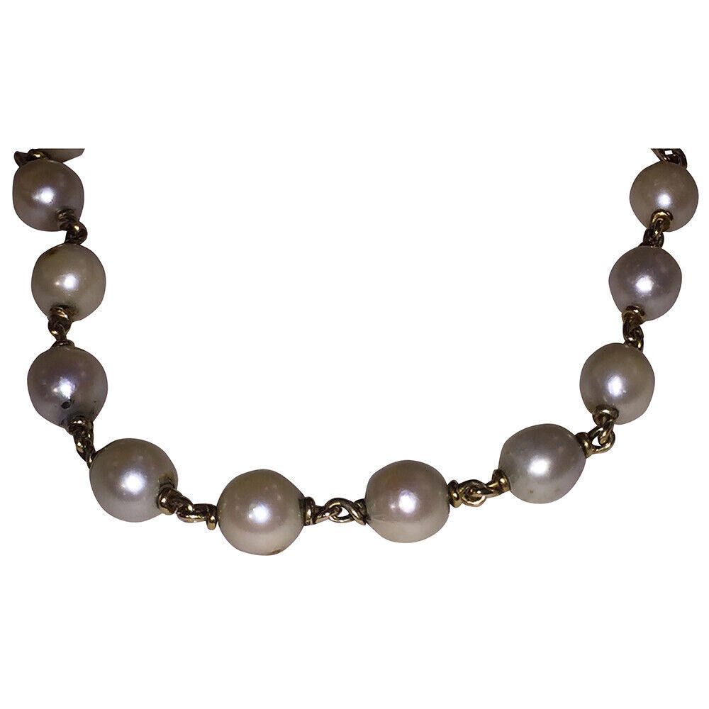 Handmade 14 kt Gold Hand Made Natural Pearl Bead Bracelet Size ONE SIZE - 2 Thumbnail