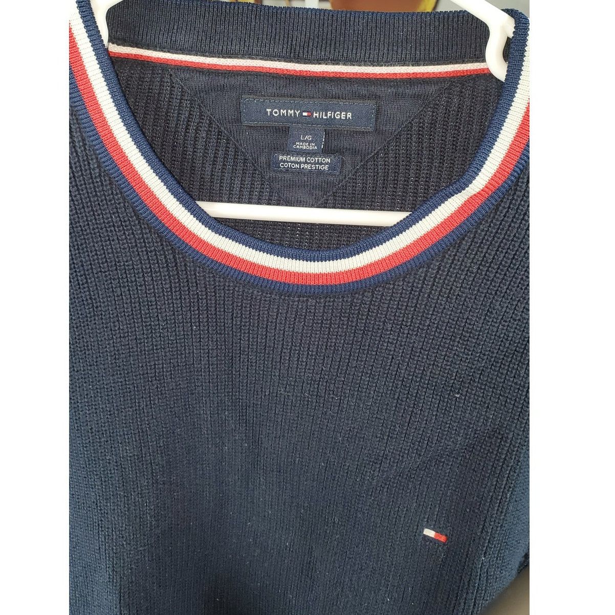 Tommy Hilfiger Tommy Hilfiger Men’s Blue Crewneck Sweater Cotton Knit L Size US L / EU 52-54 / 3 - 3 Thumbnail