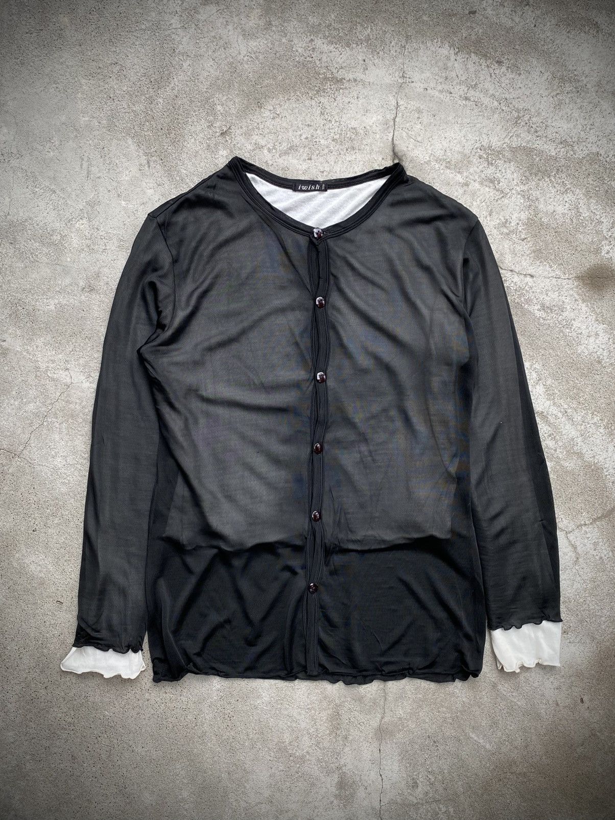 Yohji Yamamoto YOHJI YAMAMOTO I WISH YS BIS MESH DOUBLE LAYER CARDIGAN Size ONE SIZE - 1 Thumbnail