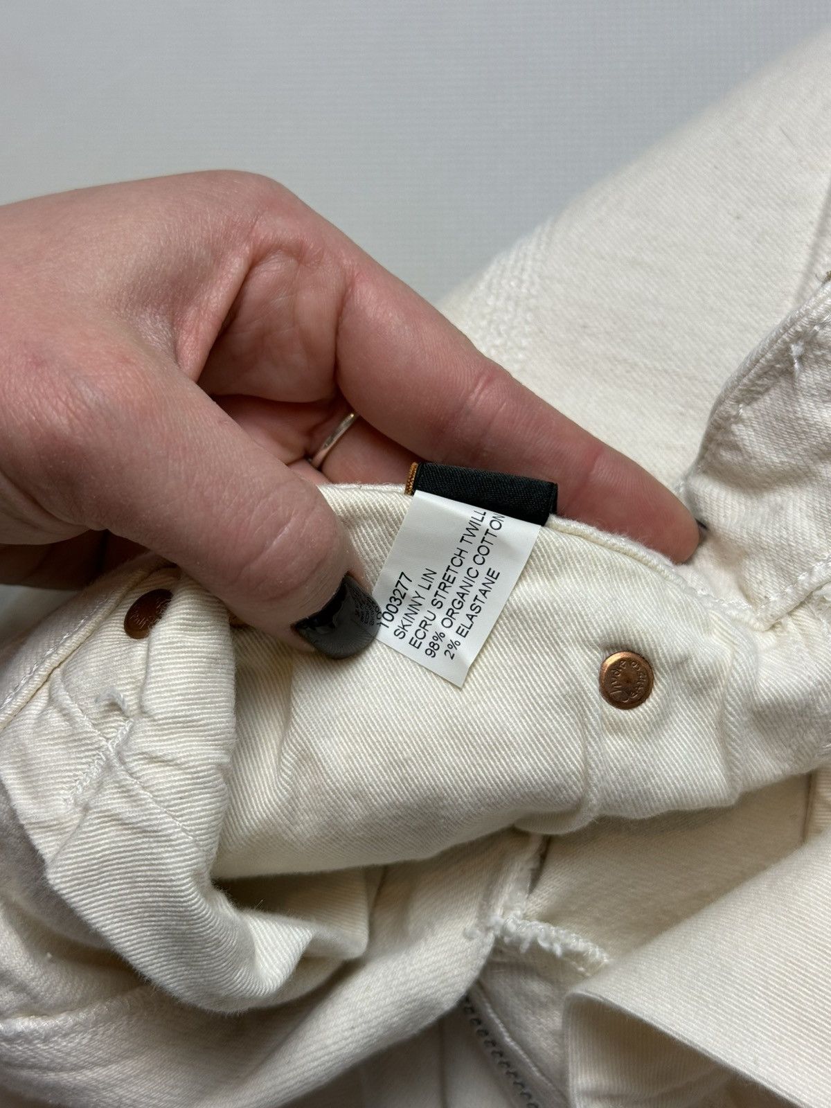 Nudie Jeans Nudie Jeans Co Skinny Lin Ecru Stretch Twill Men’s Jeans Size US 31 - 15 Thumbnail