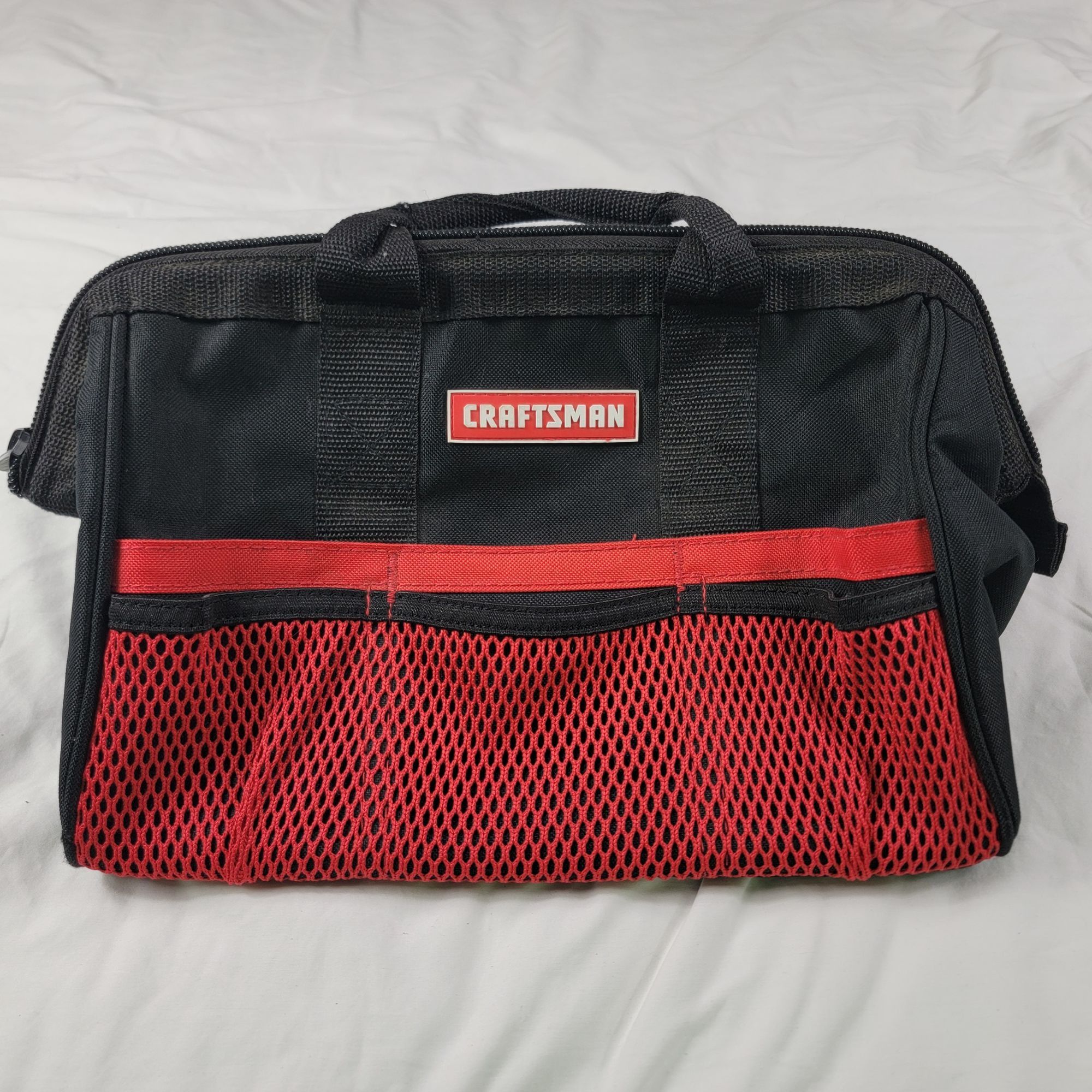 Craftsman Craftsman Large Mouth Tool Bag Heavy Duty Black Red Polyeste Size ONE SIZE - 1 Thumbnail