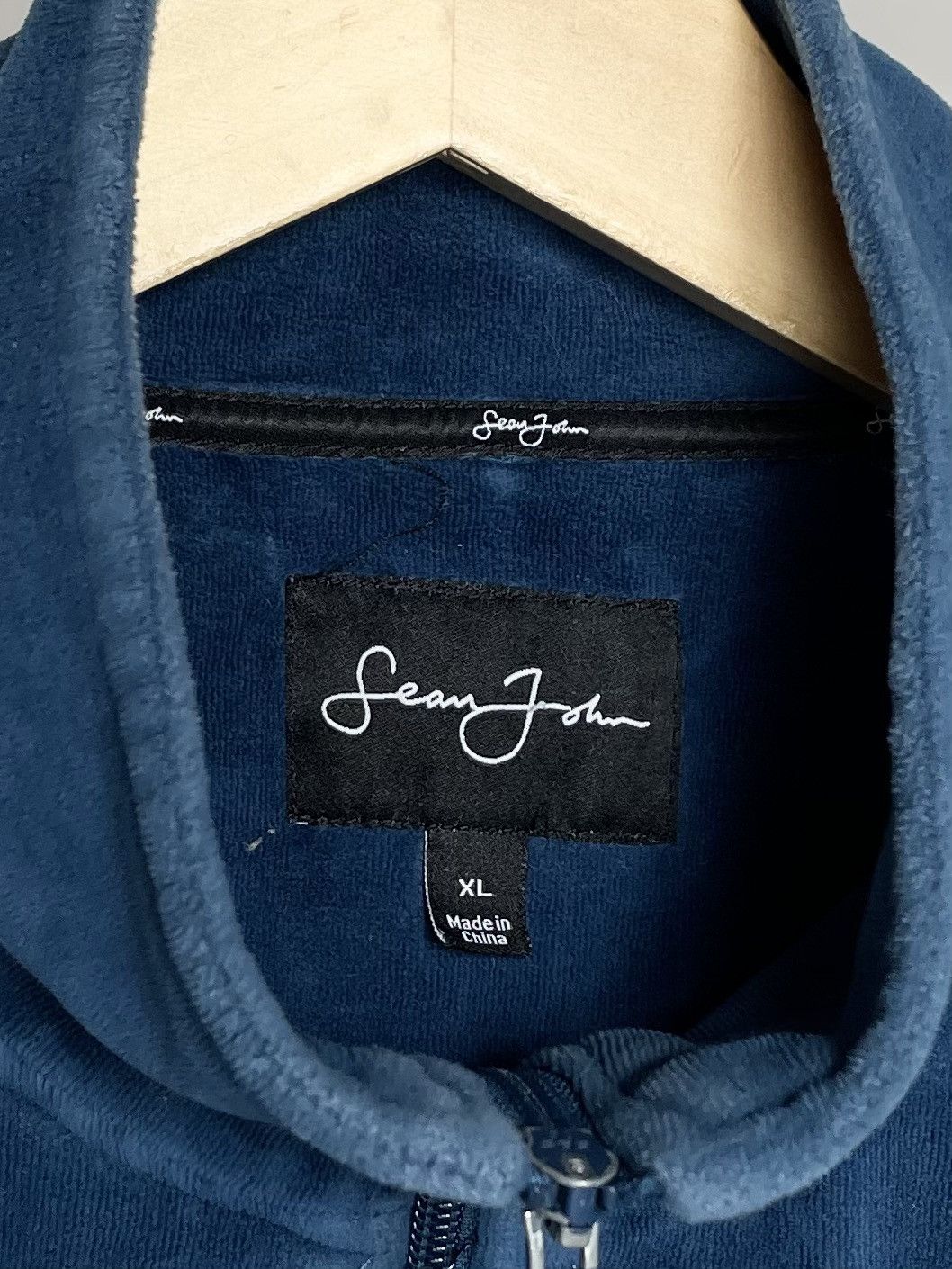 Sean John Sean John ( Size XL ) Blue Velour zip up Sweatshirt Pullover Size US XL / EU 56 / 4 - 6 Thumbnail