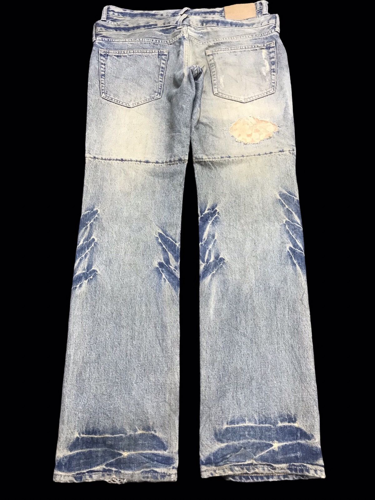 PPFM 💥DOUBLE WAIST💥Archival PPFM Distressed Patchwork Denim F86 Size US 33 - 2 Thumbnail