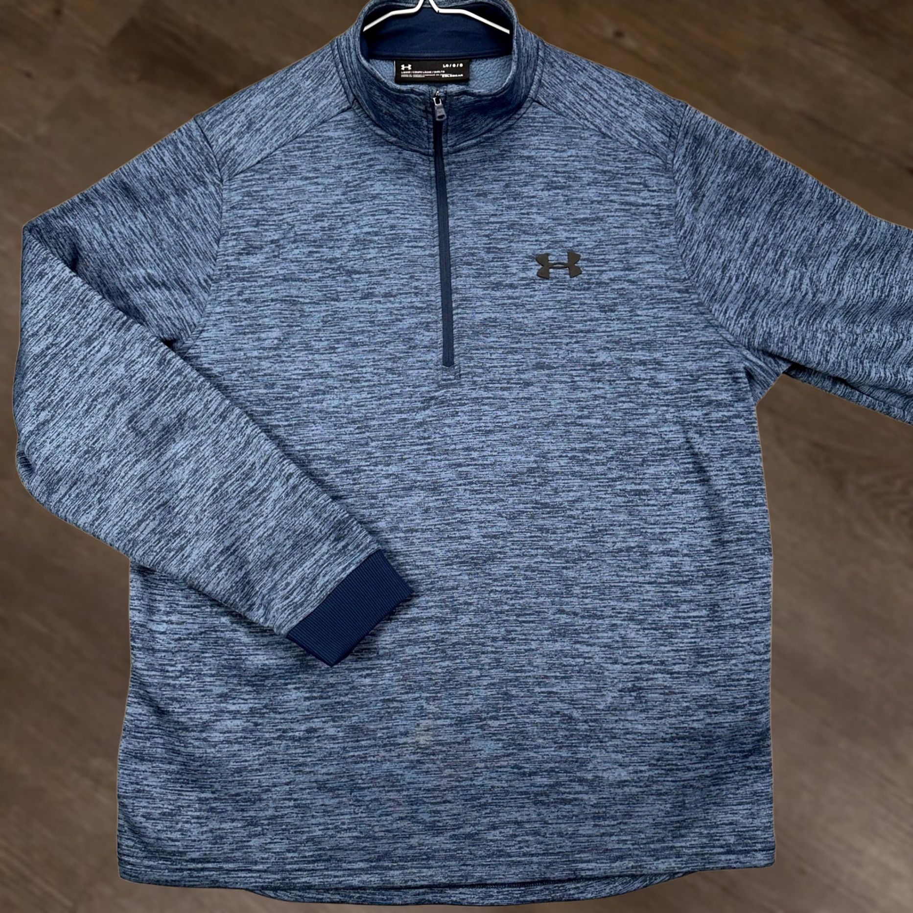 Under Armour Under Armour ColdGear Mens Large Sweatshirt Blue Salt Pepper Quarter Zip EUC Size US L / EU 52-54 / 3 - 1 Thumbnail