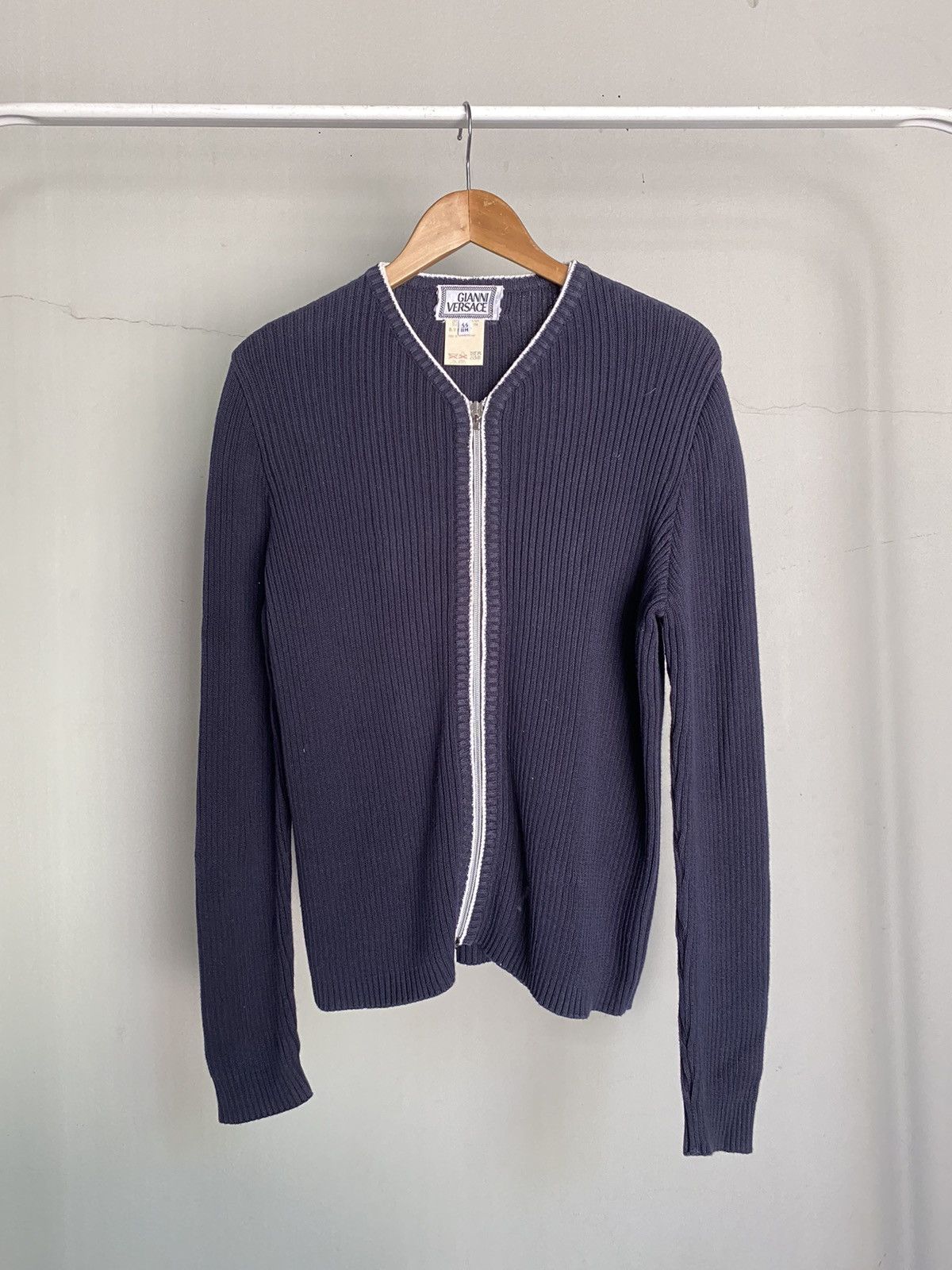 Versace GIANNI VERSACE Black Zip-Up Knit Cardigan Size M / US 6-8 / IT 42-44 - 10 Thumbnail