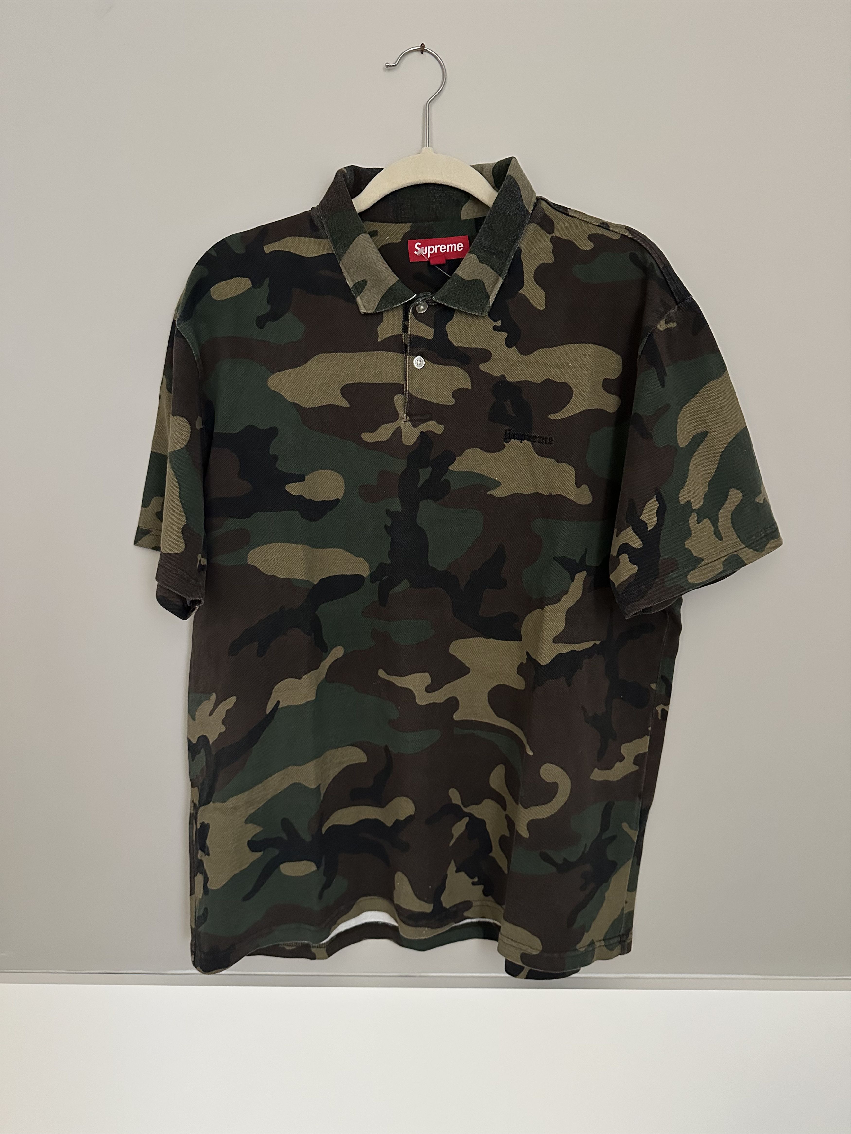 Supreme Supreme Washed Camo Polo in Woodland Camo | Grailed
