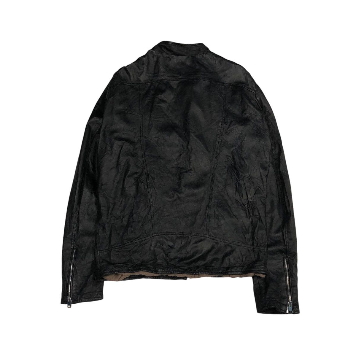 Vera Pelle 🔥CROPPED LEATHER JACKET BIKER ASYMMETRICAL DELAN ITALY Size US M / EU 48-50 / 2 - 2 Thumbnail
