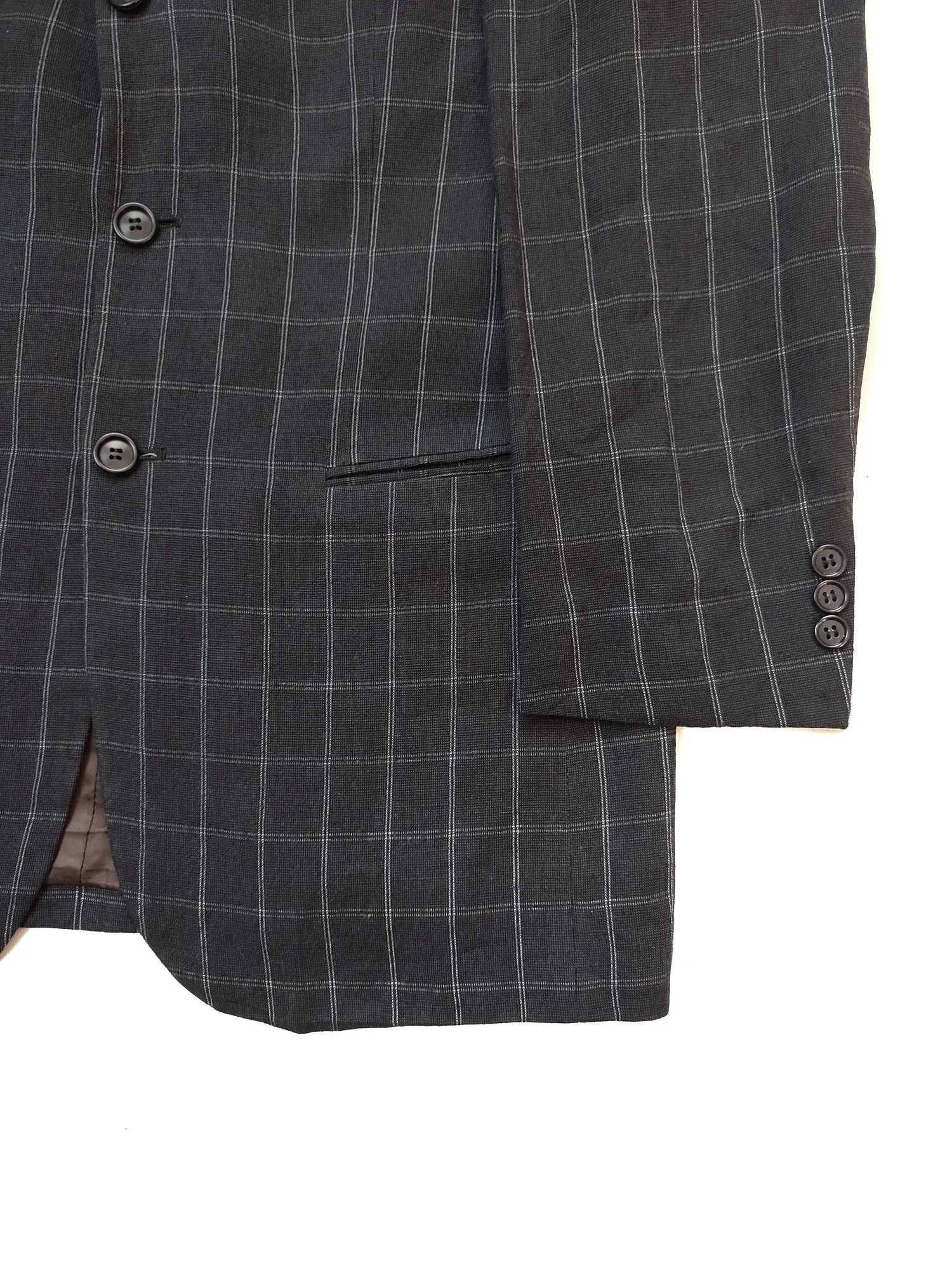 Yves Saint Laurent YSL Vintage Plaid Grey Blazer Size 48R - 6 Thumbnail